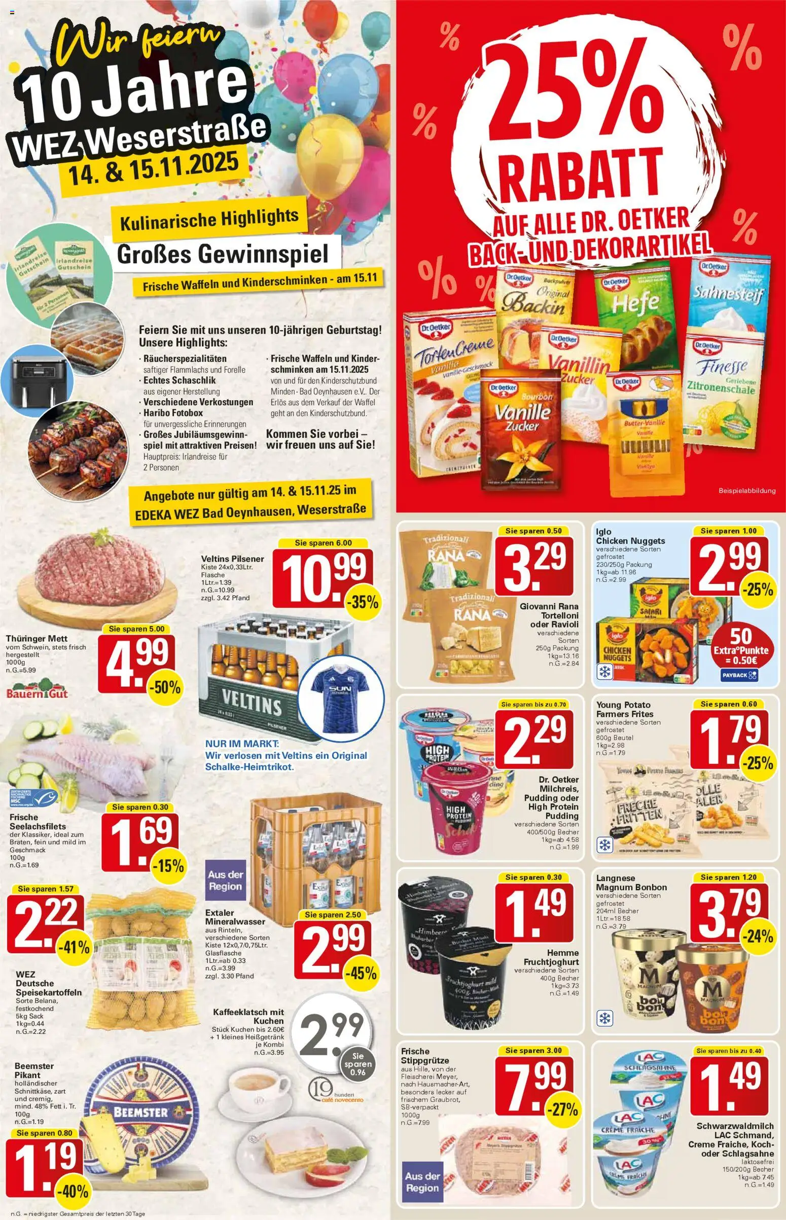WEZ Prospekt – gültig ab 03.11.2025 | Seite: 8 | Produkte: Iglo, Mineralwasser, Reis, Kuchen