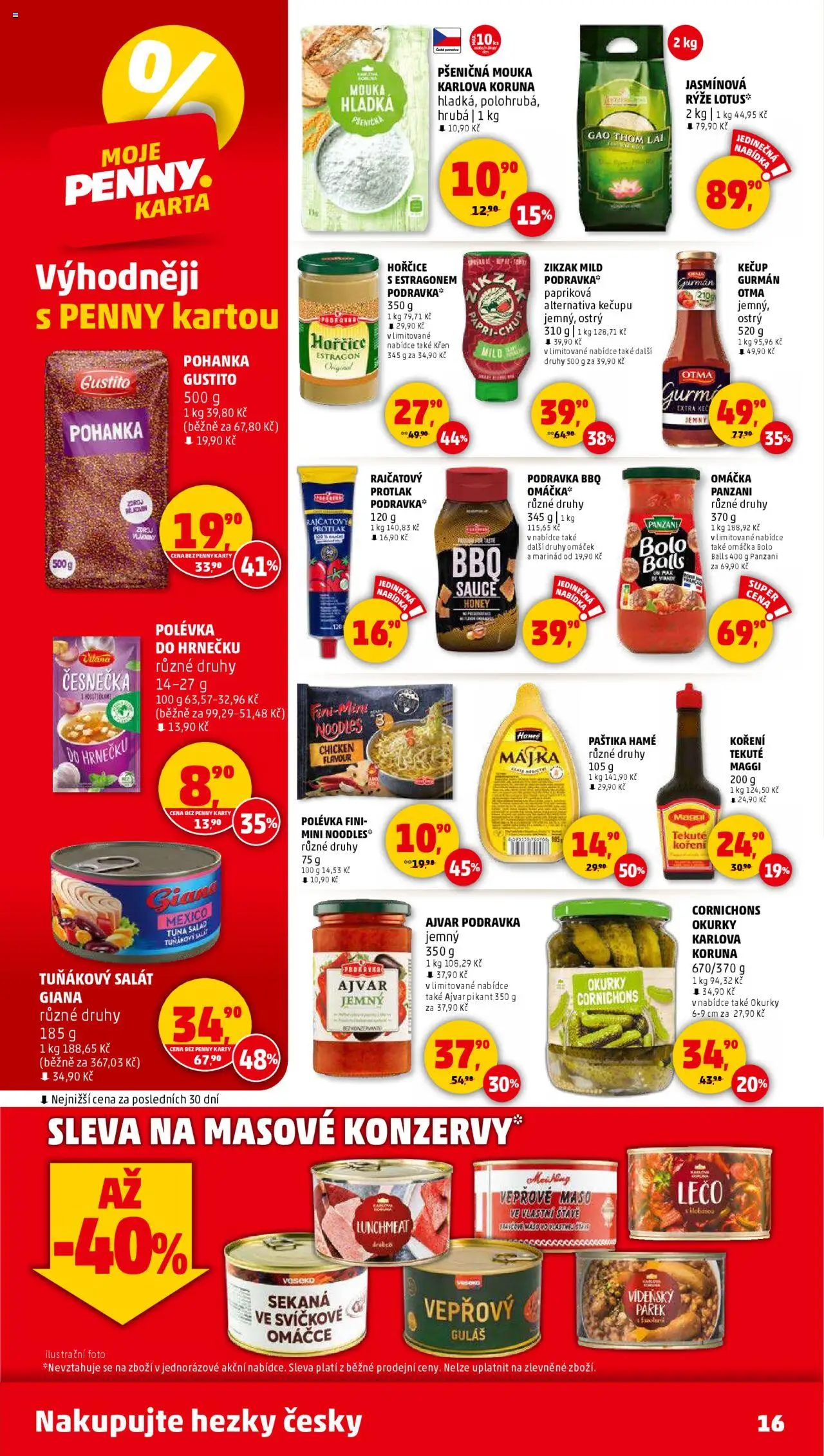 Penny Market leták - Čtvrtečník od 12.06.2025 | Strana: 16 | Produkty: Sekaná, Jasmínová rýže, Ajvar, Lečo