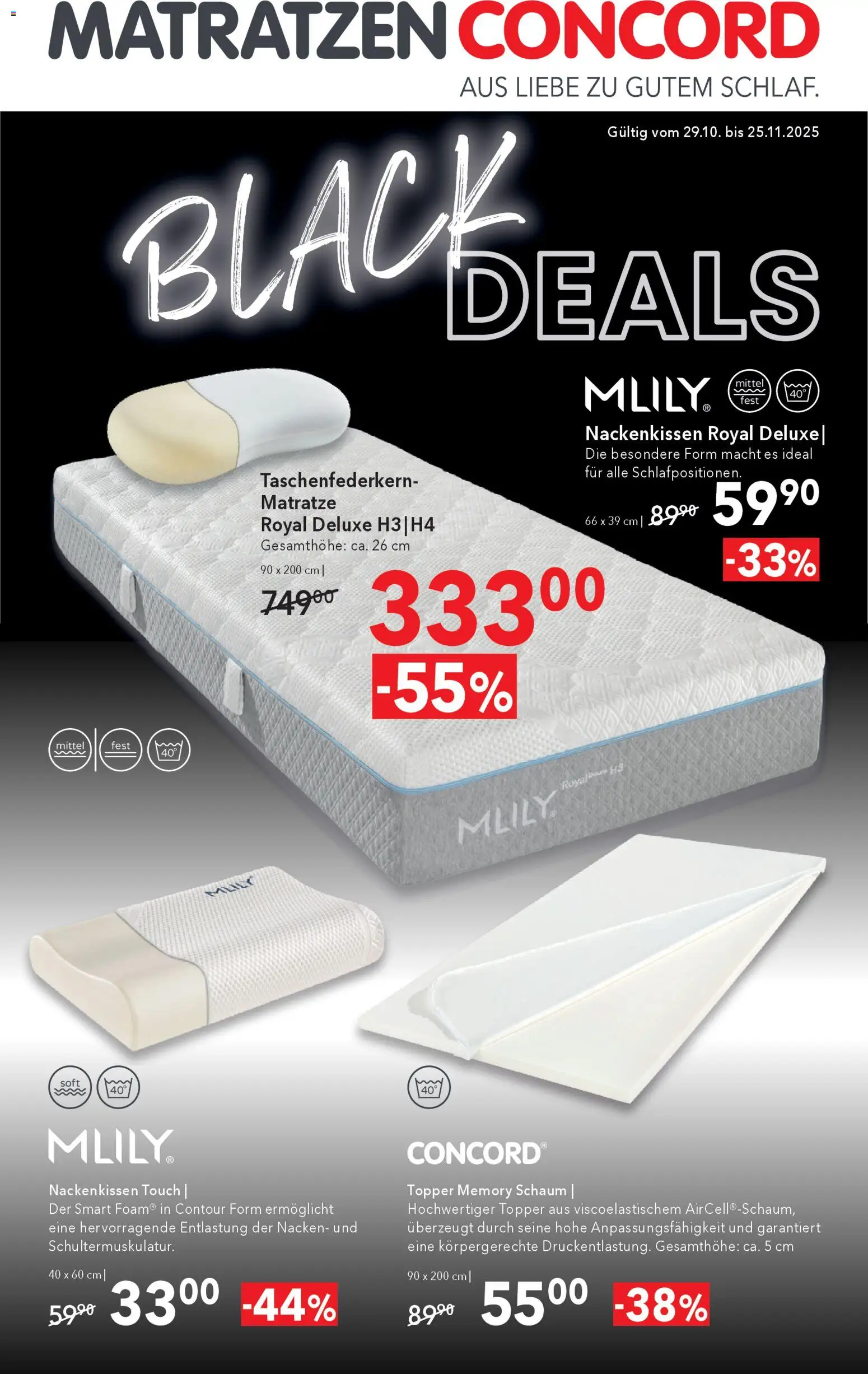 Matratzen Concord Black Deals - Wien gültig ab 29.10.2025 | Seite: 1 | Produkte: Matratze