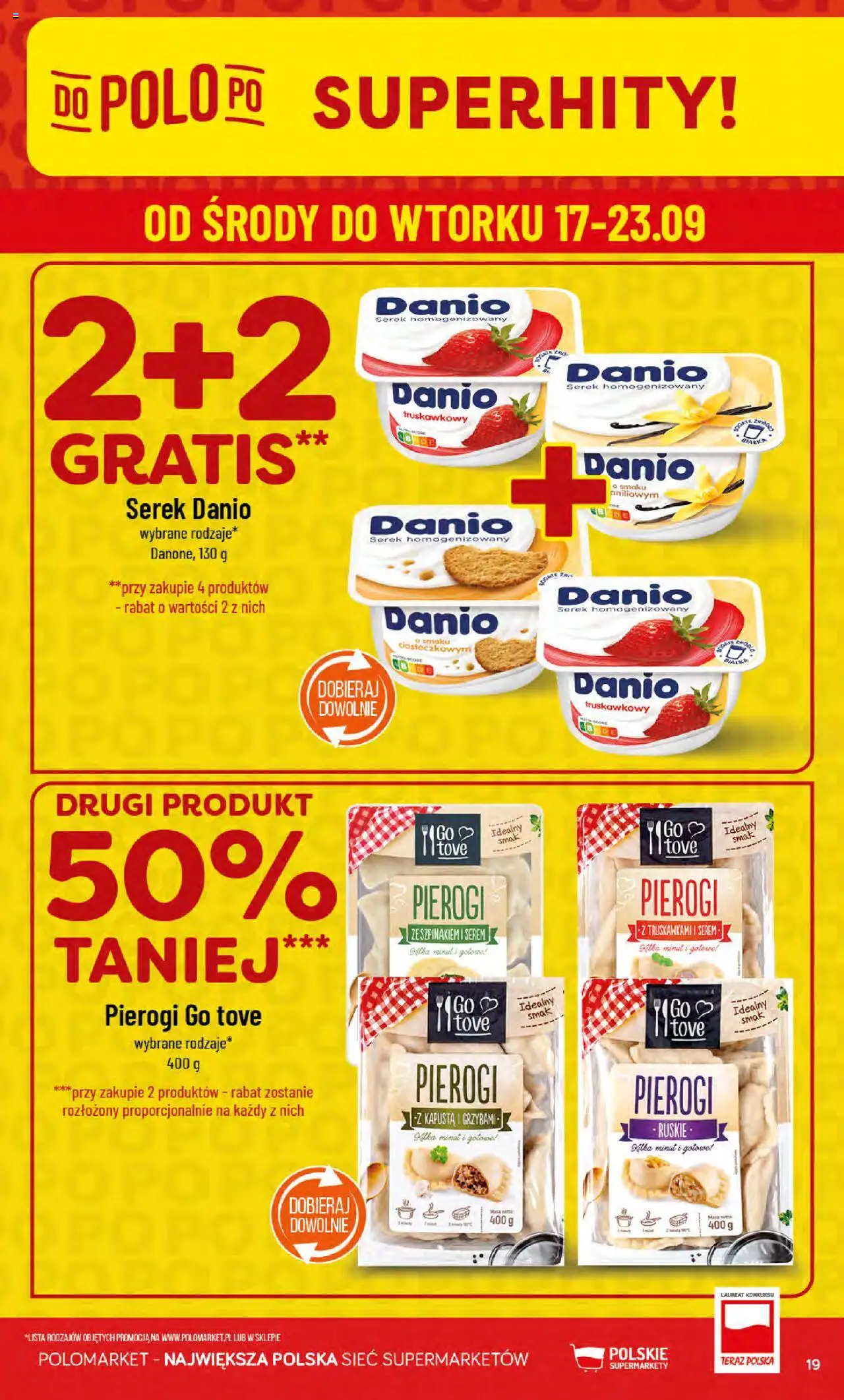 POLOmarket Gazetka od 17.09.2025 | Strona: 19 | Produkty: Kapusta, Serek homogenizowany, Serek, Pierogi