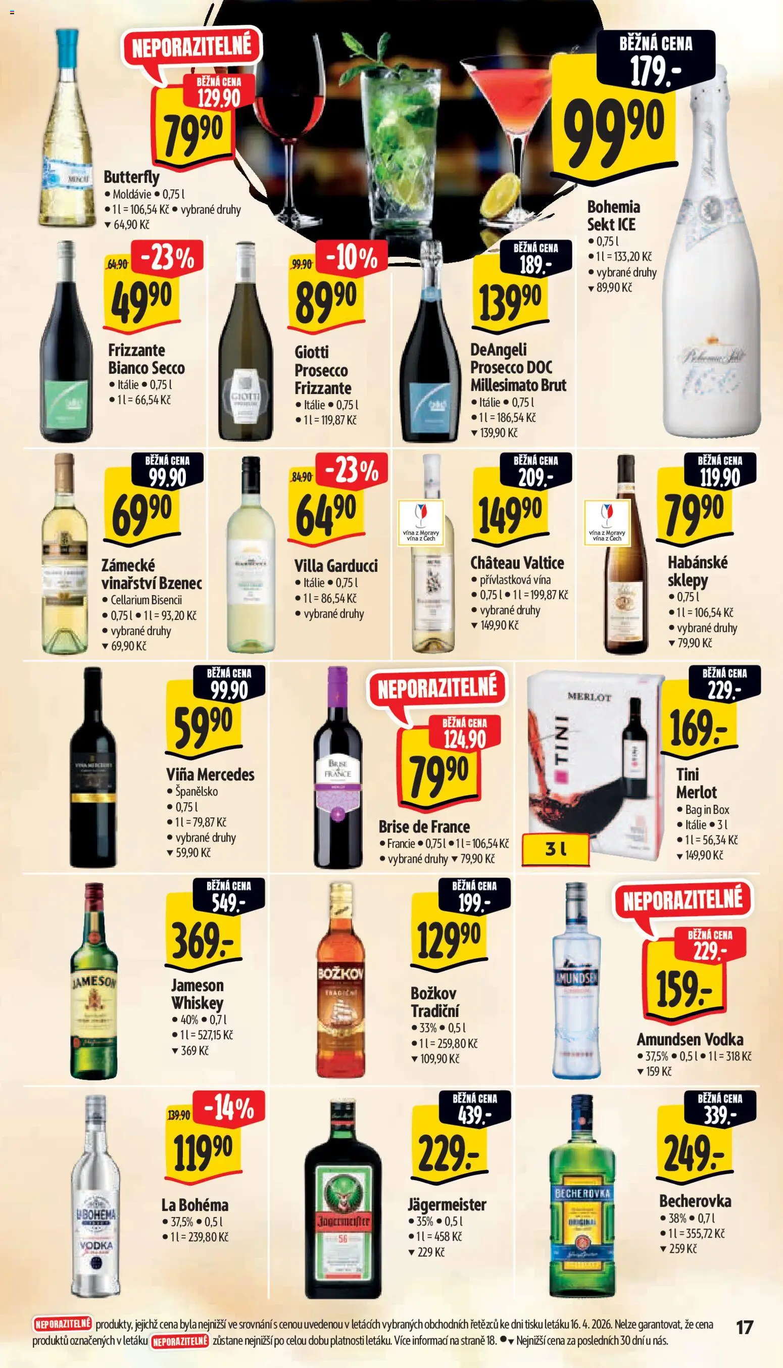 Albert leták - Supermarket od 22.04.2026 | Strana: 25 | Produkty: Whiskey, Prosecco, Frizzante, Vodka