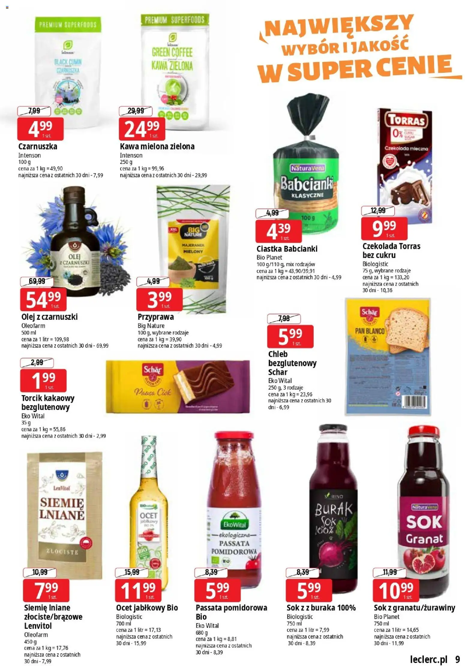 E.Leclerc Gazetka - Elbląg od 10.11.2025 | Strona: 9 | Produkty: Burak, Czarnuszka, Passata pomidorowa, Kawa