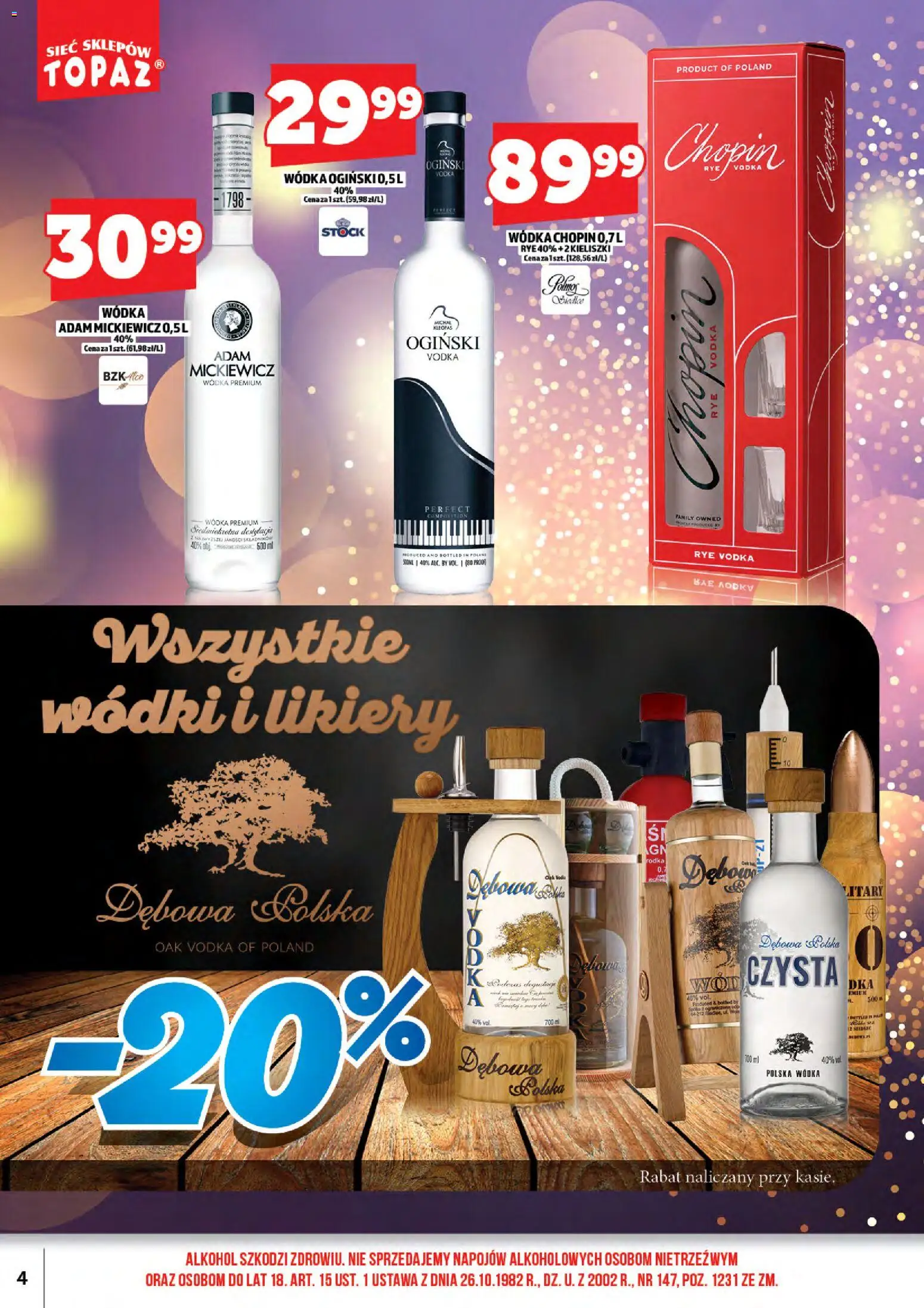 Topaz Gazetka alkoholowa od 15.12.2025 | Strona: 6 | Produkty: Ogiński, Vodka, Alkohol, Wódka