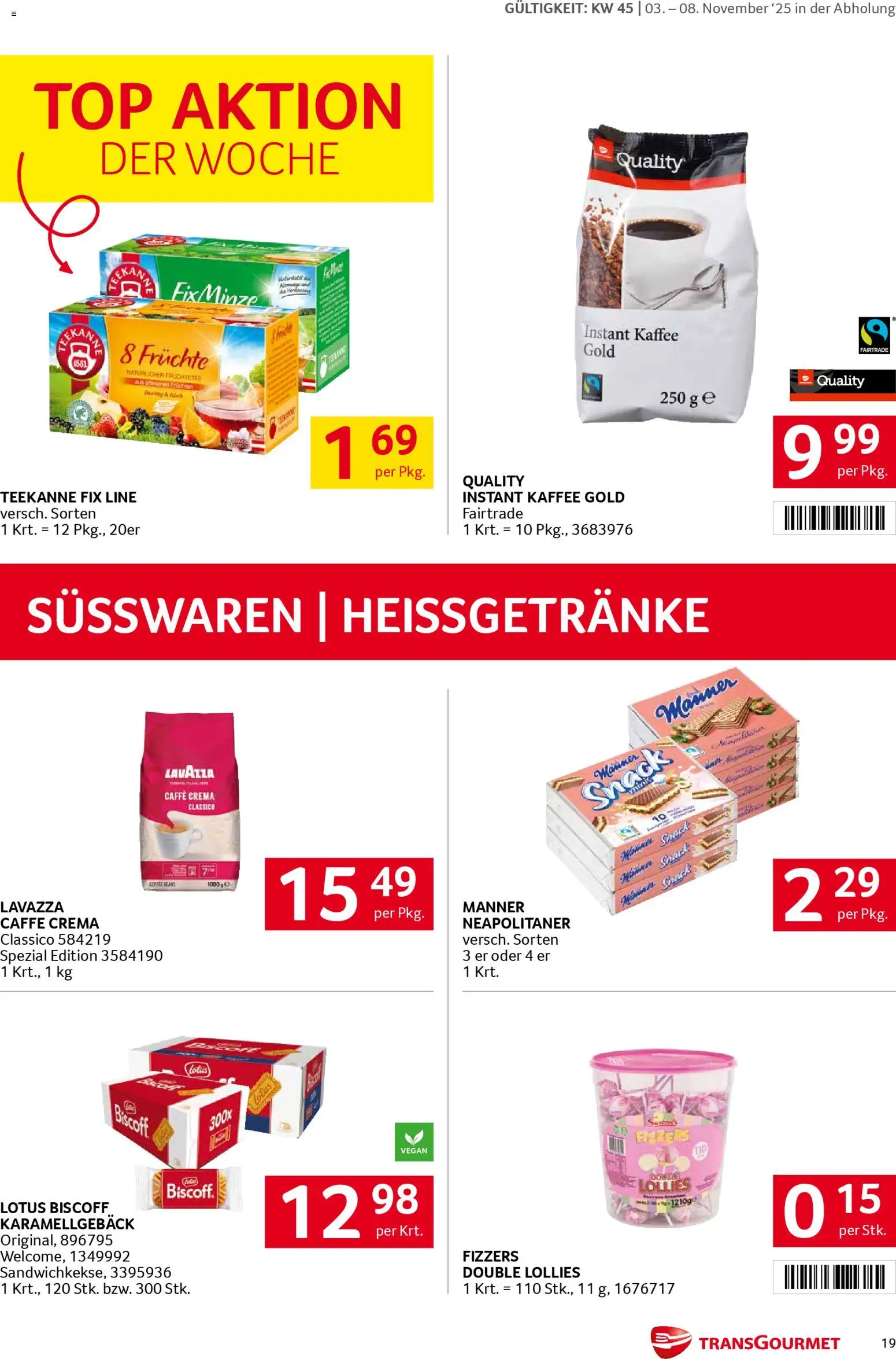 Transgourmet Flugblatt gültig ab 03.11.2025 | Seite: 19 | Produkte: Kaffee