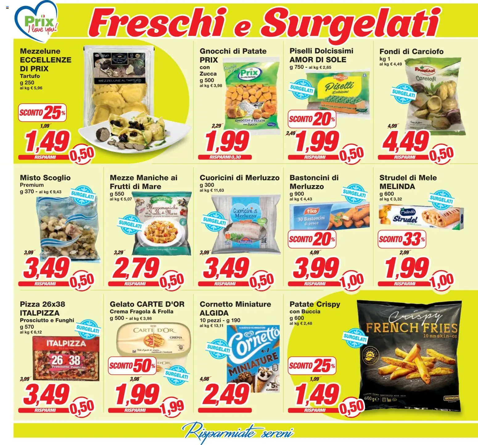 Volantino Prix del 24.02.2026 | Pagina: 14 | Prodotti: Gelato, Frutti di mare, Prosciutto, Funghi