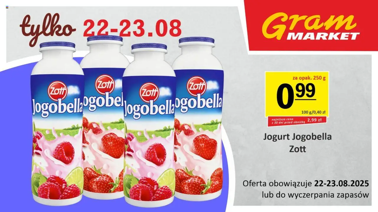 Gram Market Gazetka - Niesłychanie Niskie Ceny od 22.08.2025 | Strona: 2 | Produkty: Jogurt