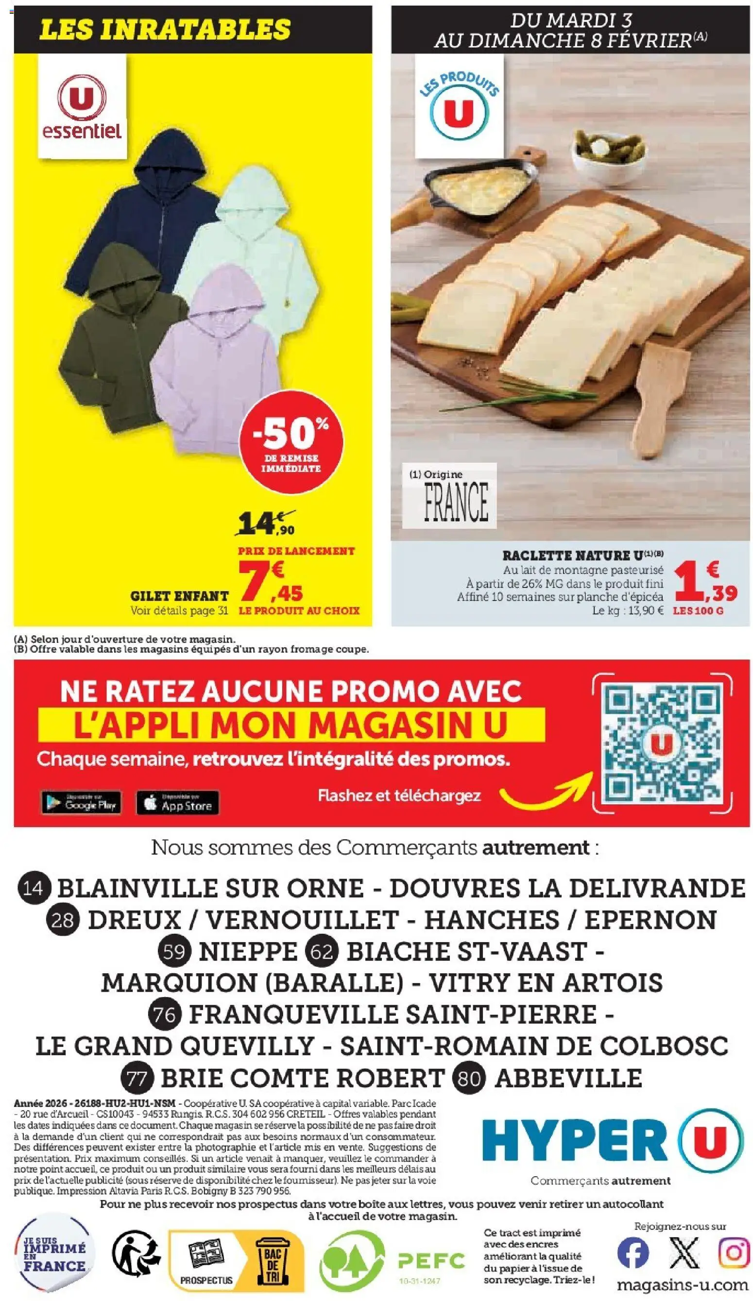 {H1} | Page: 36 | Produits: Raclette, Lait, Gilet, Brie