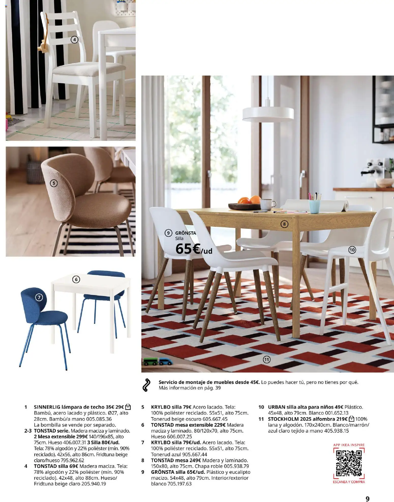 Catálogo IKEA Comedores │ válido desde el 06.03.2026 | Página: 9 | Productos: Mesa extensible, Muebles, Silla alta para niños, Alfombra