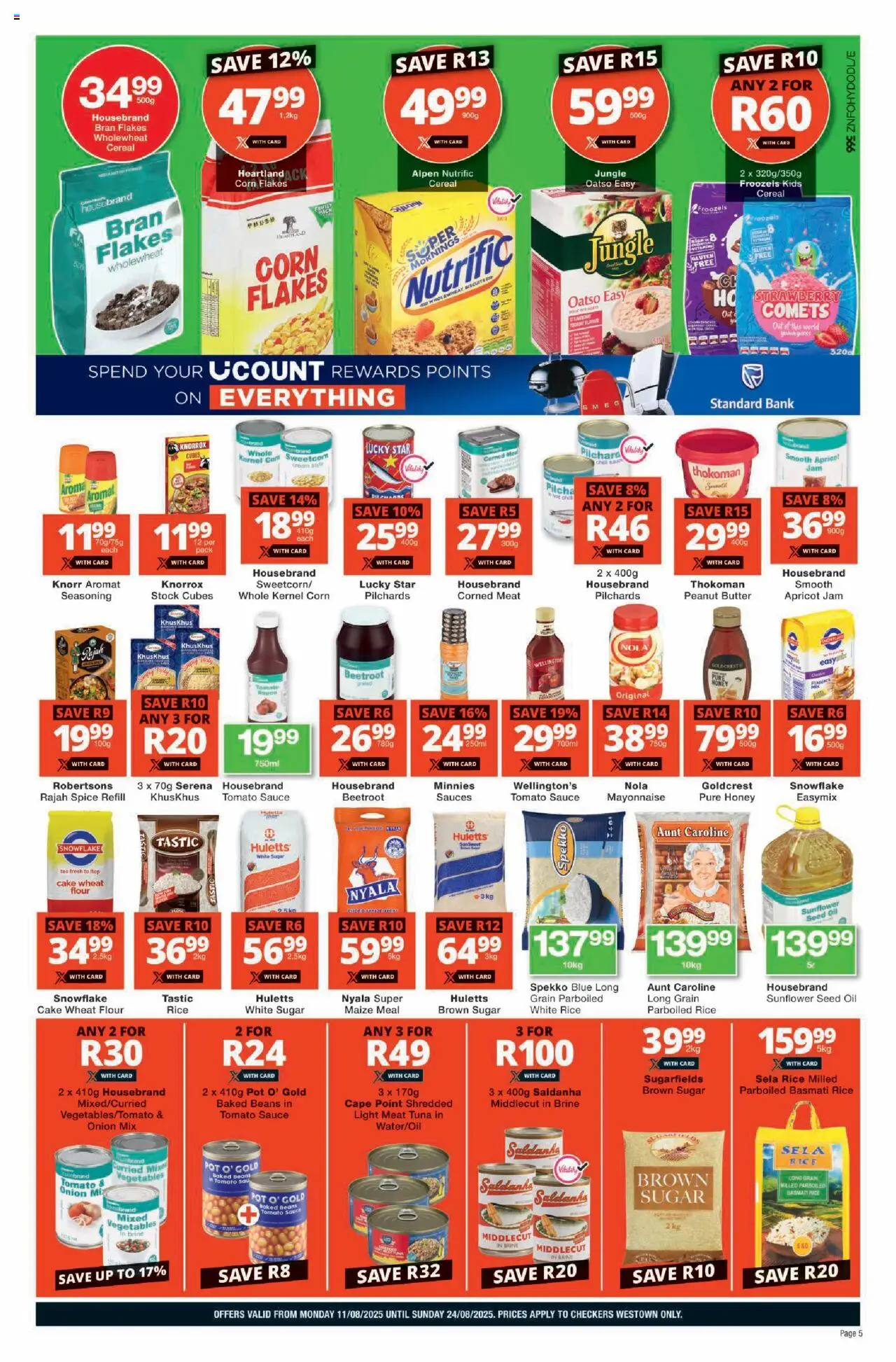 Checkers KwaZulu-Natal - Hyper Westown August Mid-Month Promotion │ valid from 11.08.2025 | Page: 5 | Products: Mixer, Rice, Seasoning, Stock