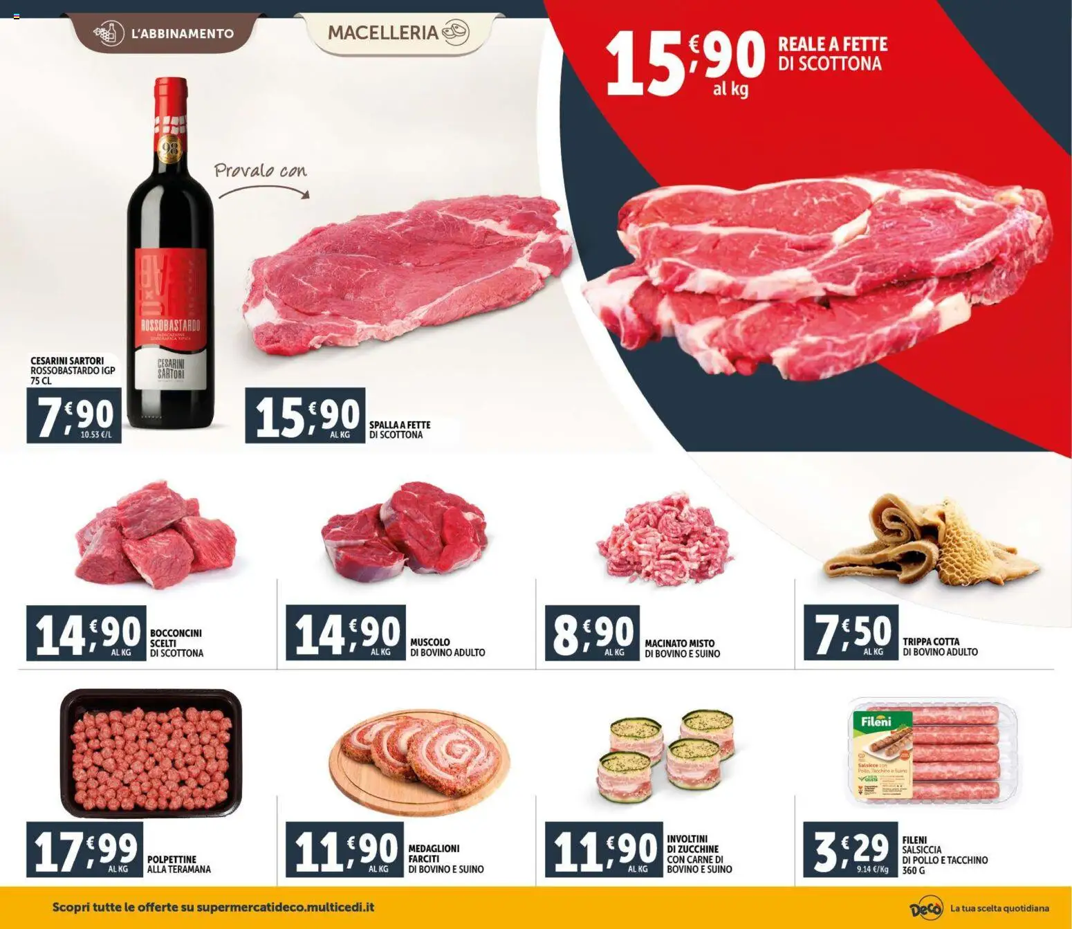 Volantino Decò del 11.02.2026 | Pagina: 4 | Prodotti: Bovino, Salsiccia, Zucchine, Macinato