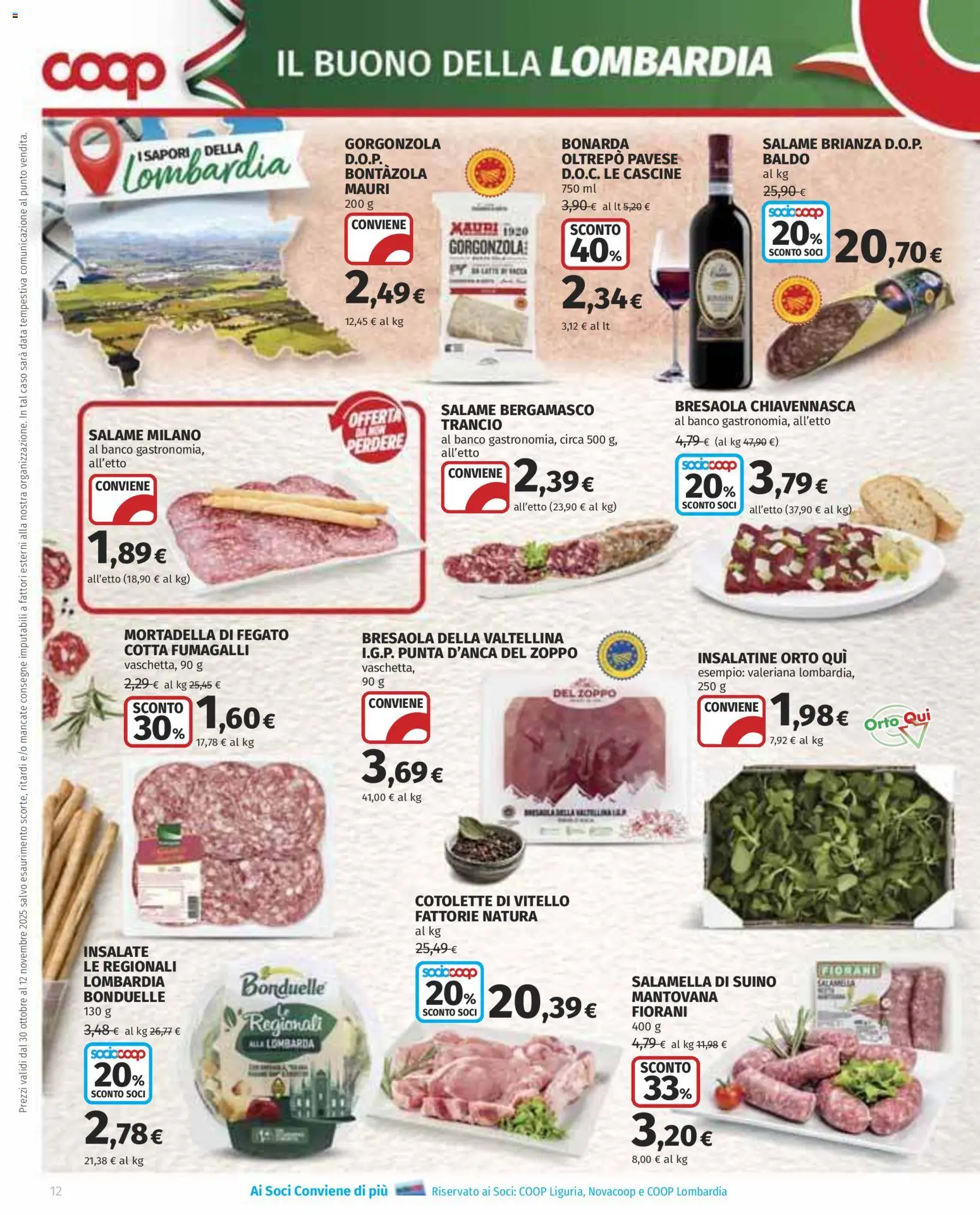 Volantino COOP del 30.10.2025 | Pagina: 12 | Prodotti: Salame, Suino, Vitello, Mortadella