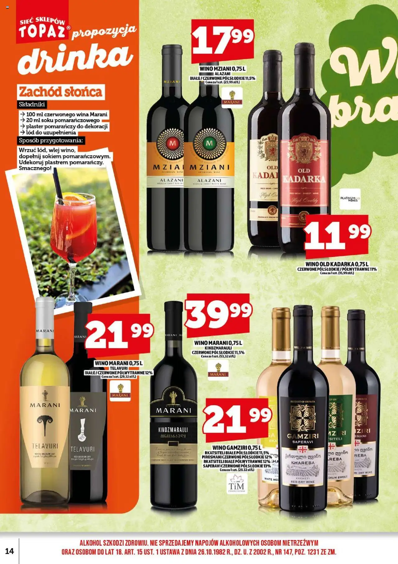 Topaz Gazetka alkoholowa od 18.08.2025 | Strona: 16 | Produkty: Wino, Alkohol