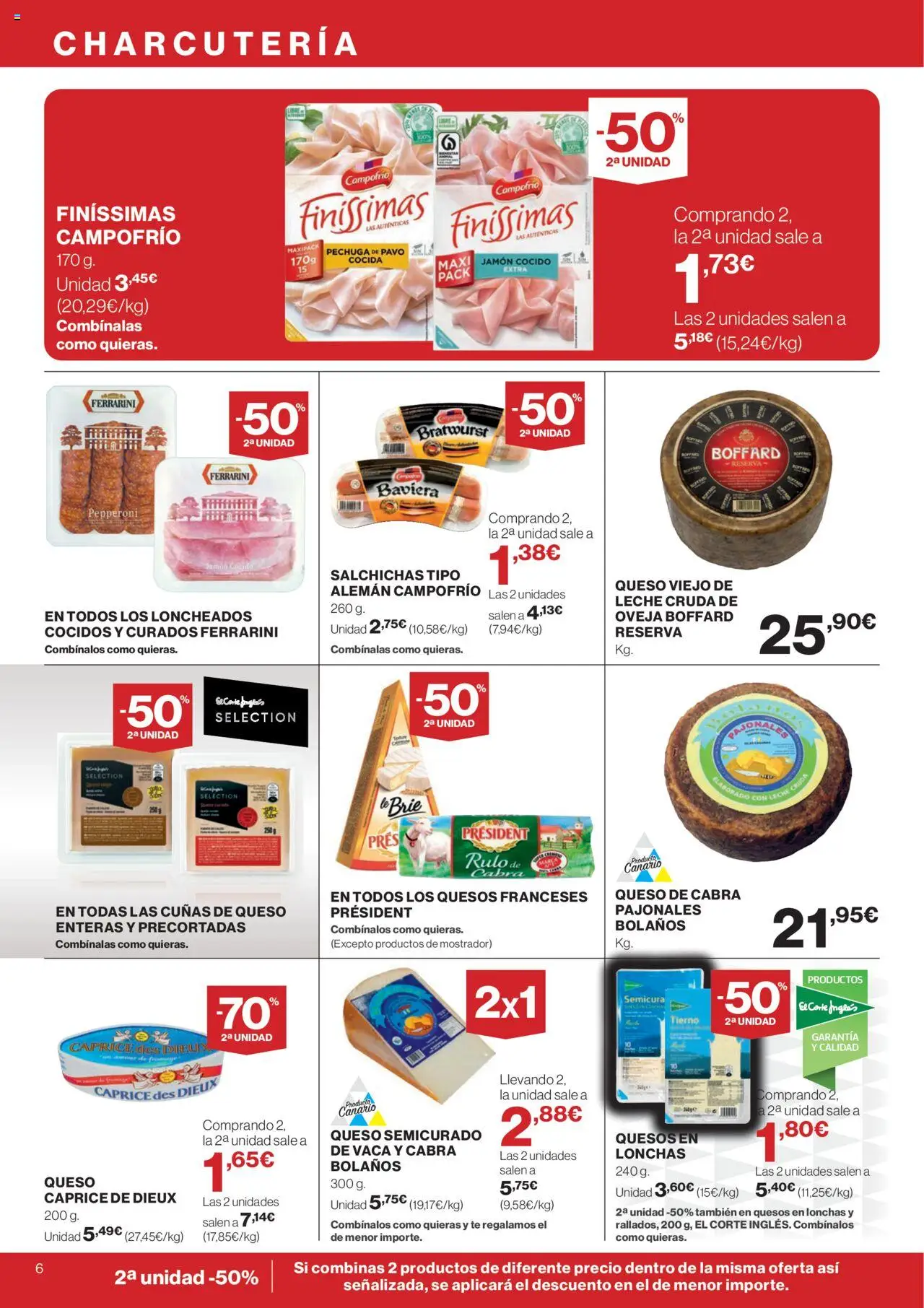 Supercor Canarias │ válido desde el 14.08.2025 | Página: 6 | Productos: Leche, Queso, Jamón, Jamón cocido