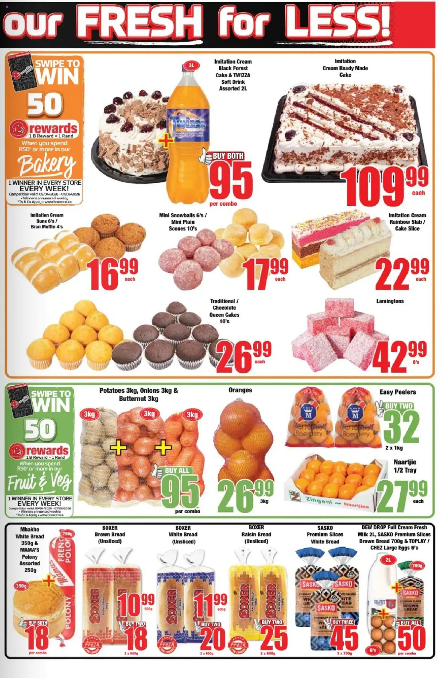 New Boxer catalogue – valid from 23.04.2026 | Page: 3 | Products: Bread, Cream, Potatoes, Onions