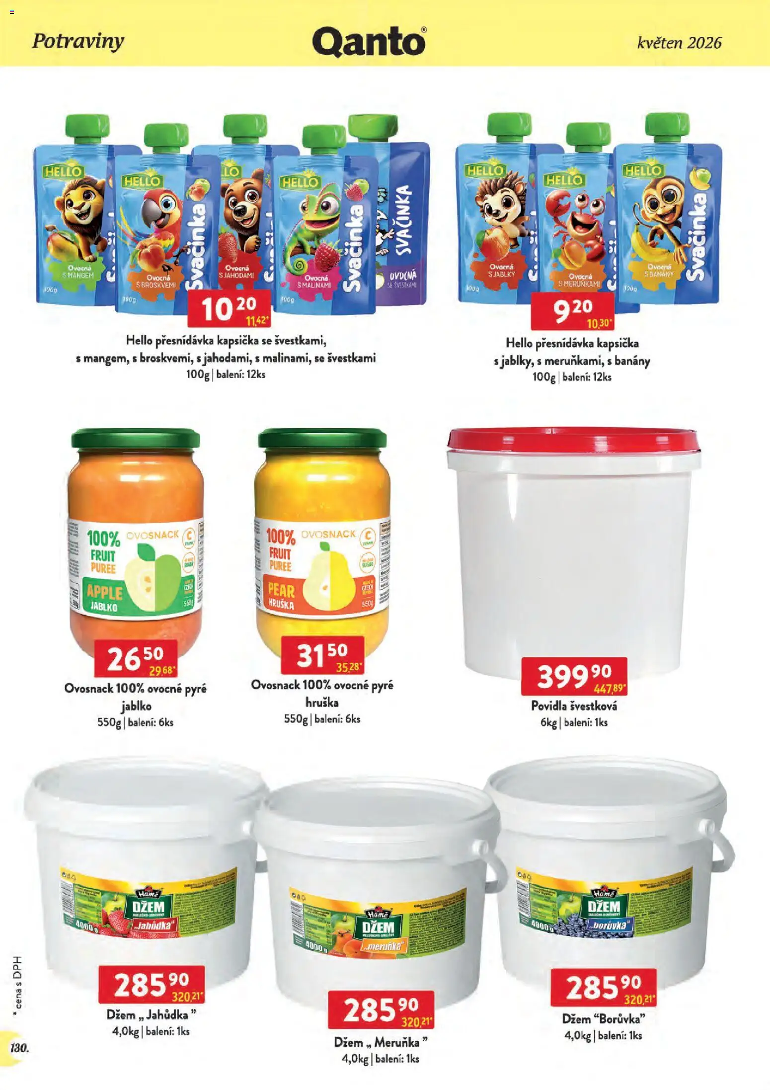 Astur & Qanto leták - Velkoobchod 05/2026 od 01.05.2026 | Strana: 130 | Produkty: Džem, Banány, Apple, Potraviny