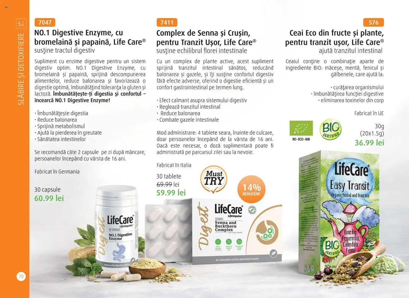 Noul catalog Life Care – valabil de la 01.04.2026 | Pagină: 72 | Produse: Şerit ödül, Ceai, Fructe