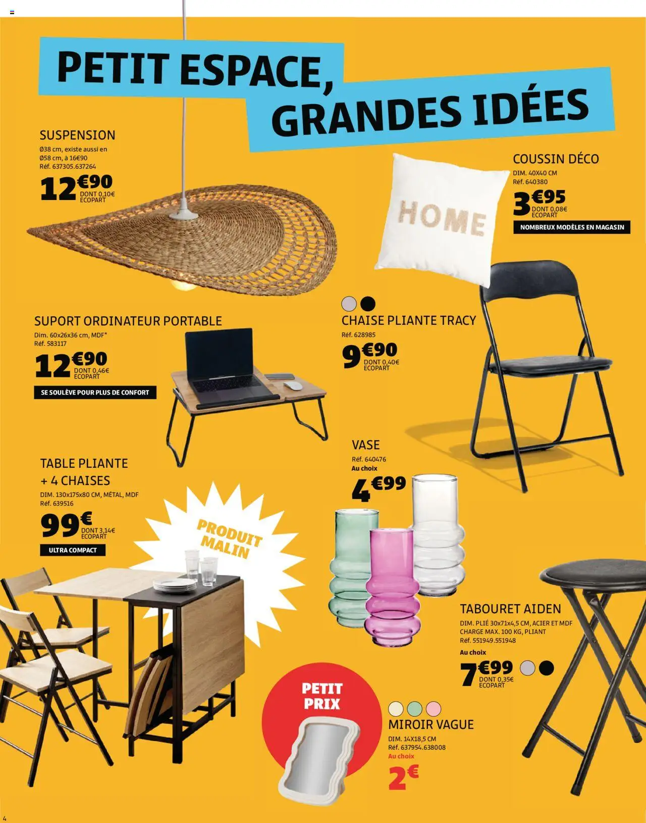  | Page: 4 | Produits: Ordinateur portable, Chaise pliante, Table, Table pliante