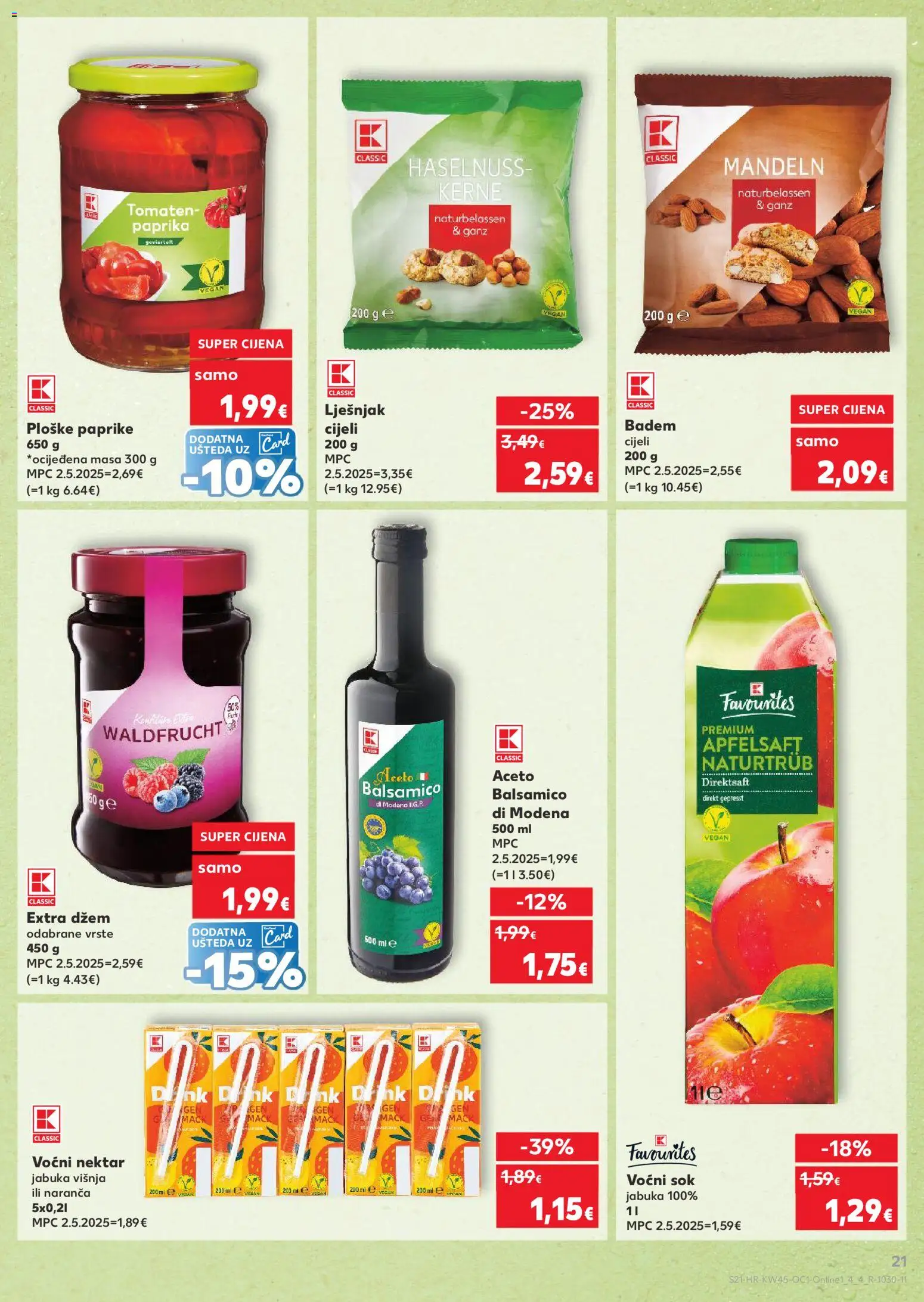 Kaufland katalog | vrijedi od 05.11.2025 | Stranica: 21 | Proizvodi: Lješnjak, Džem, Badem, Balsamico