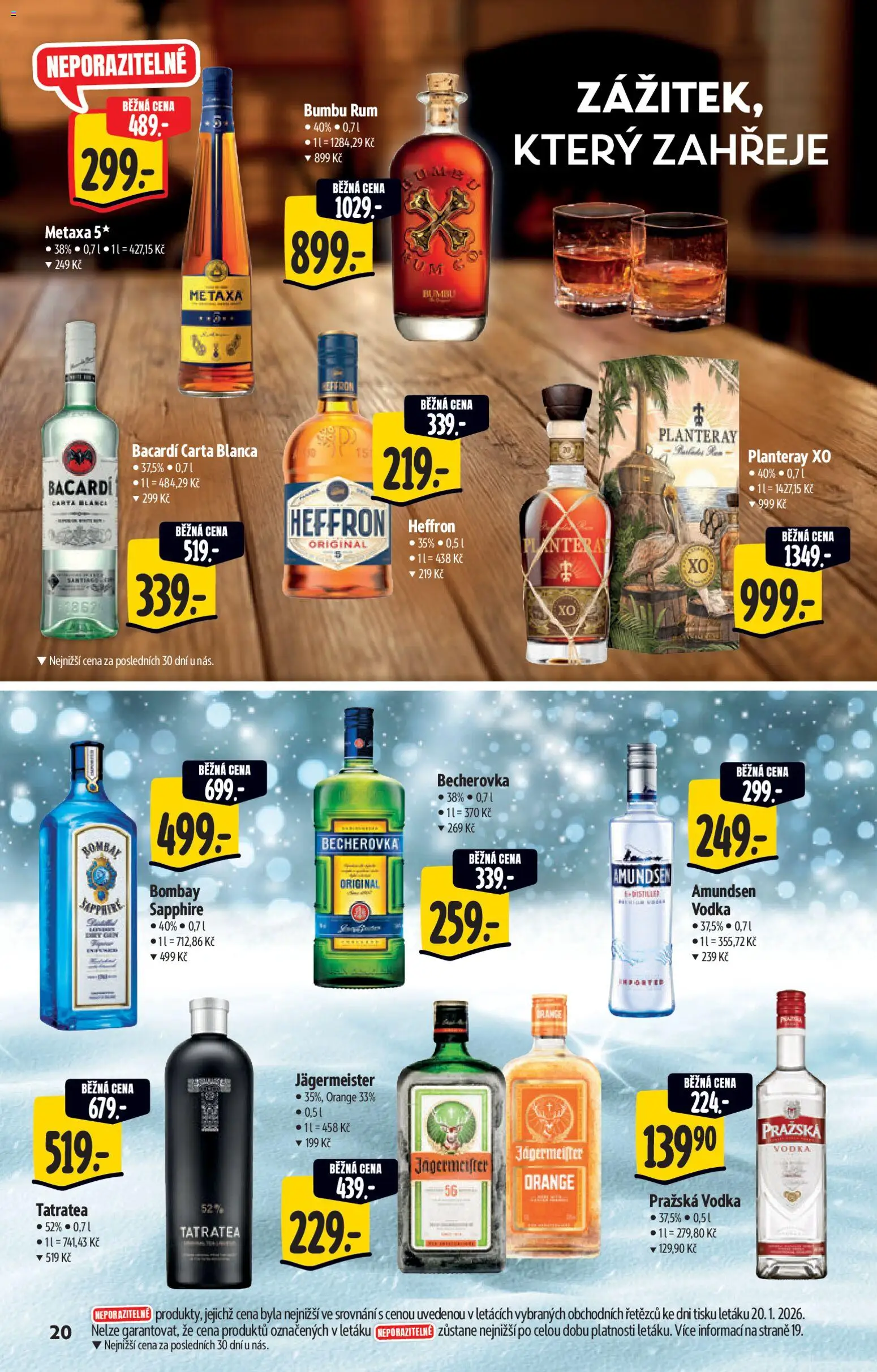 Albert katalog - Hypermarket - Brand od 28.01.2026 | Strana: 20 | Produkty: Rum, Vodka, Bumbu Rum, Pražská vodka