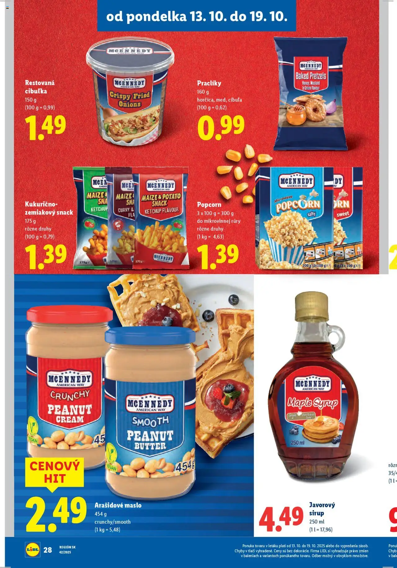 Nové Lidl akcie – leták je platný od 16.10.2025 | Strana: 78 | Produkty: Maslo, Javorový sirup, Cibuľa