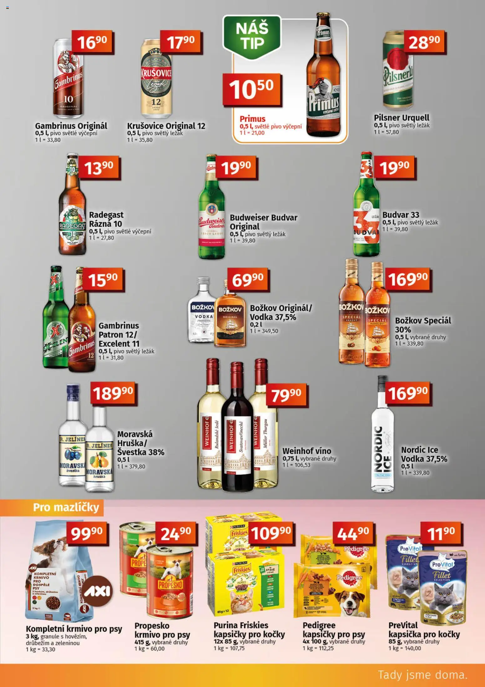 Konzum leták od 22.04.2026 | Strana: 7 | Produkty: Budvar, Purina, Budvar 33, Božkov