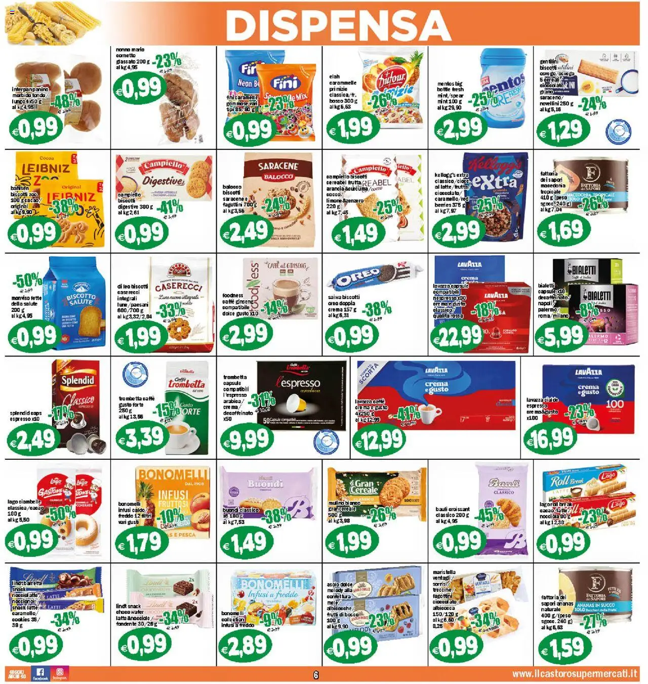 Volantino Il Castoro del 25.07.2025 | Pagina: 6 | Prodotti: Succo, Mele, Caramelle, Biscotti