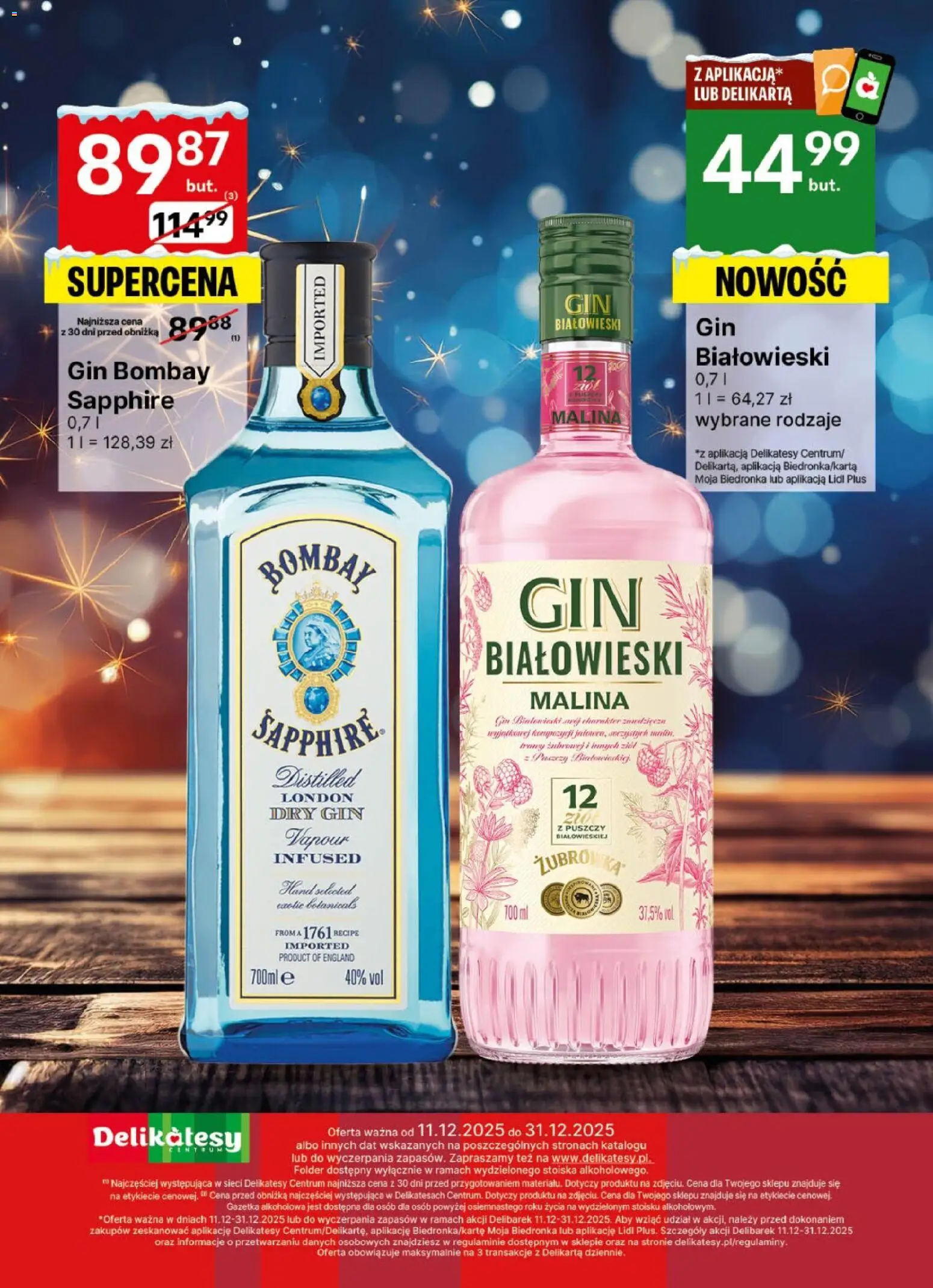 Delikatesy Centrum Gazetka - DeliBarek od 11.12.2025 | Strona: 31 | Produkty: Gin Bombay, Malina, Delikatesy, Gin