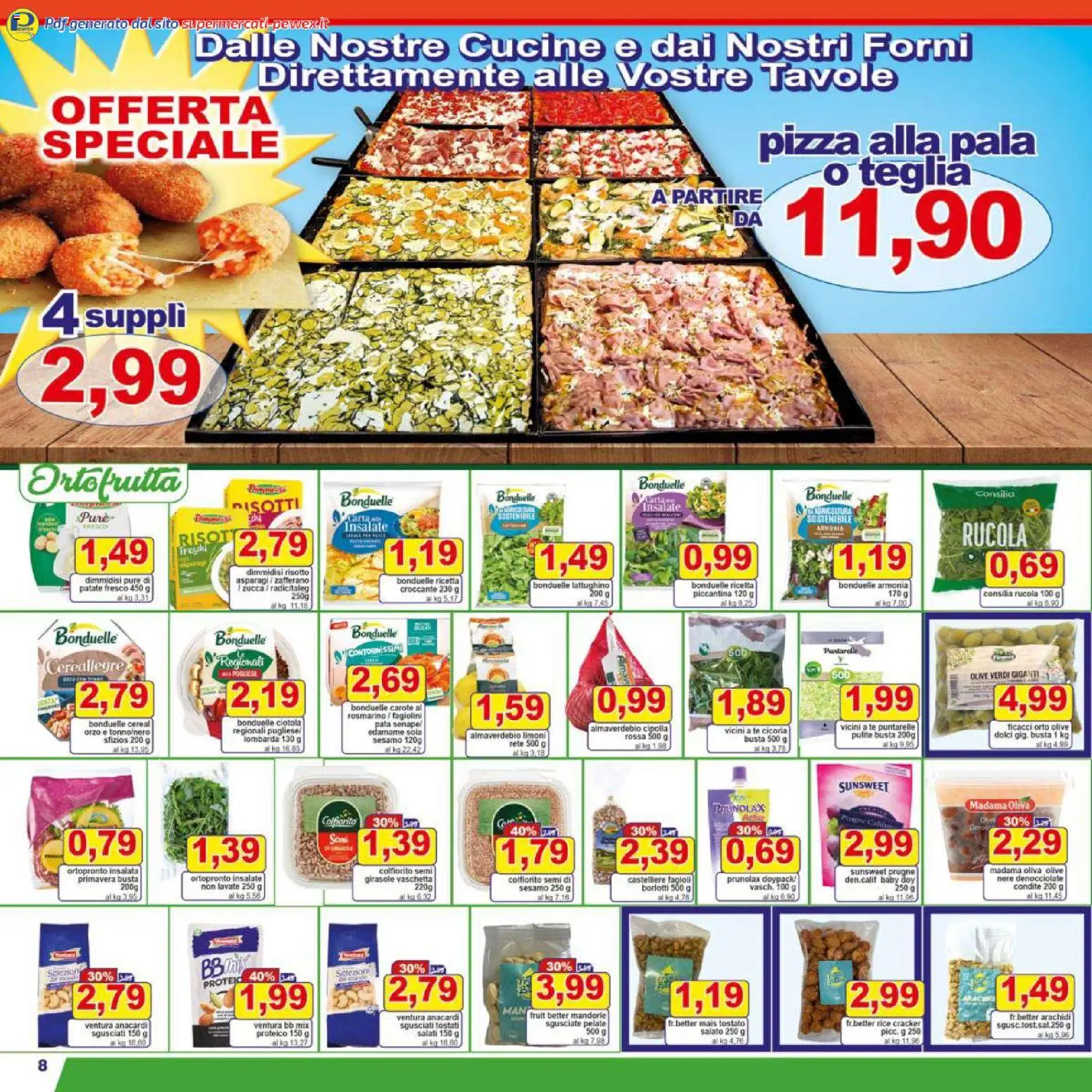 Volantino Pewex del 07.11.2025 | Pagina: 8 | Prodotti: Teglia, Rucola, Fagioli, Zucca