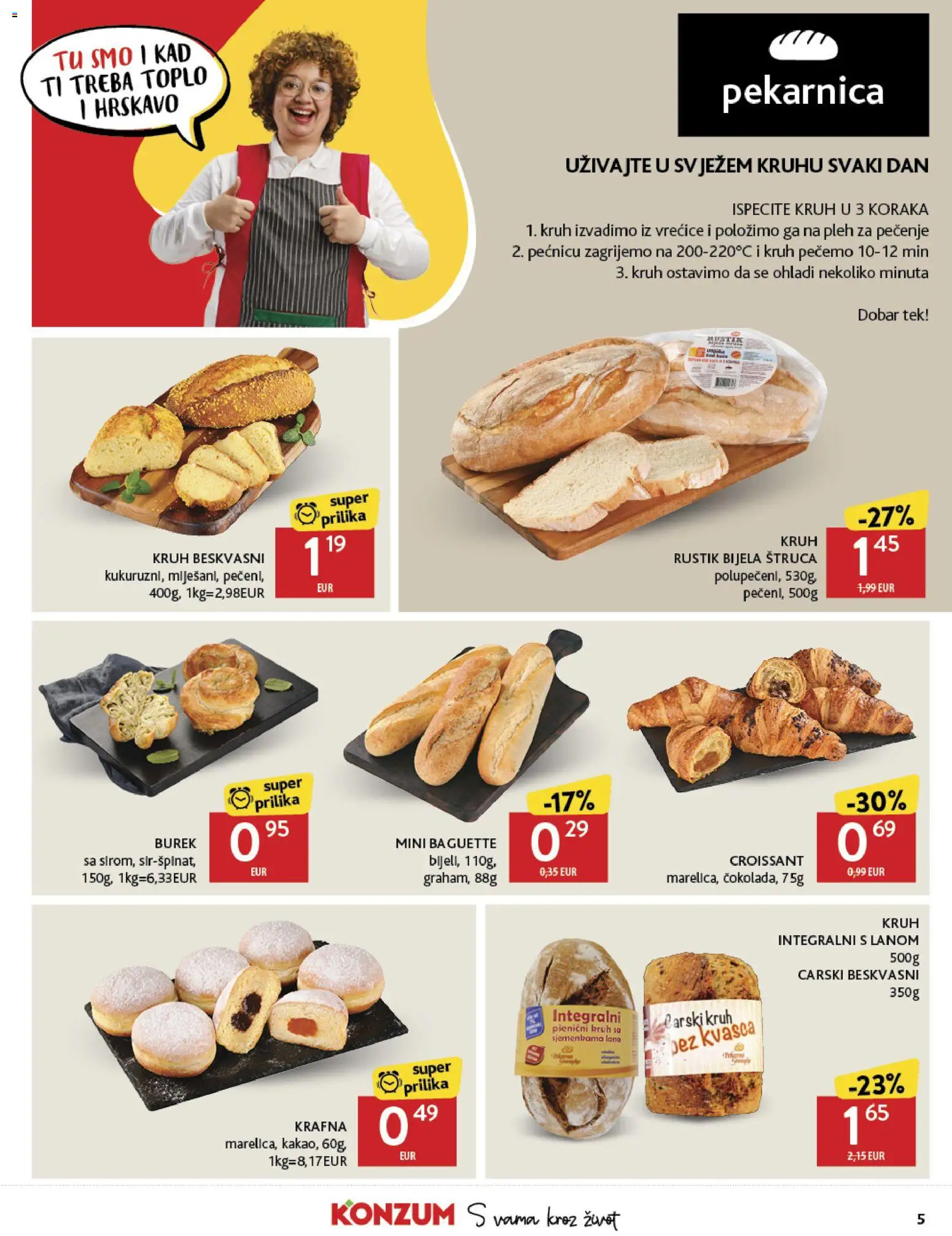 Konzum katalog | vrijedi od 19.11.2025 | Stranica: 5 | Proizvodi: Kruh, Burek