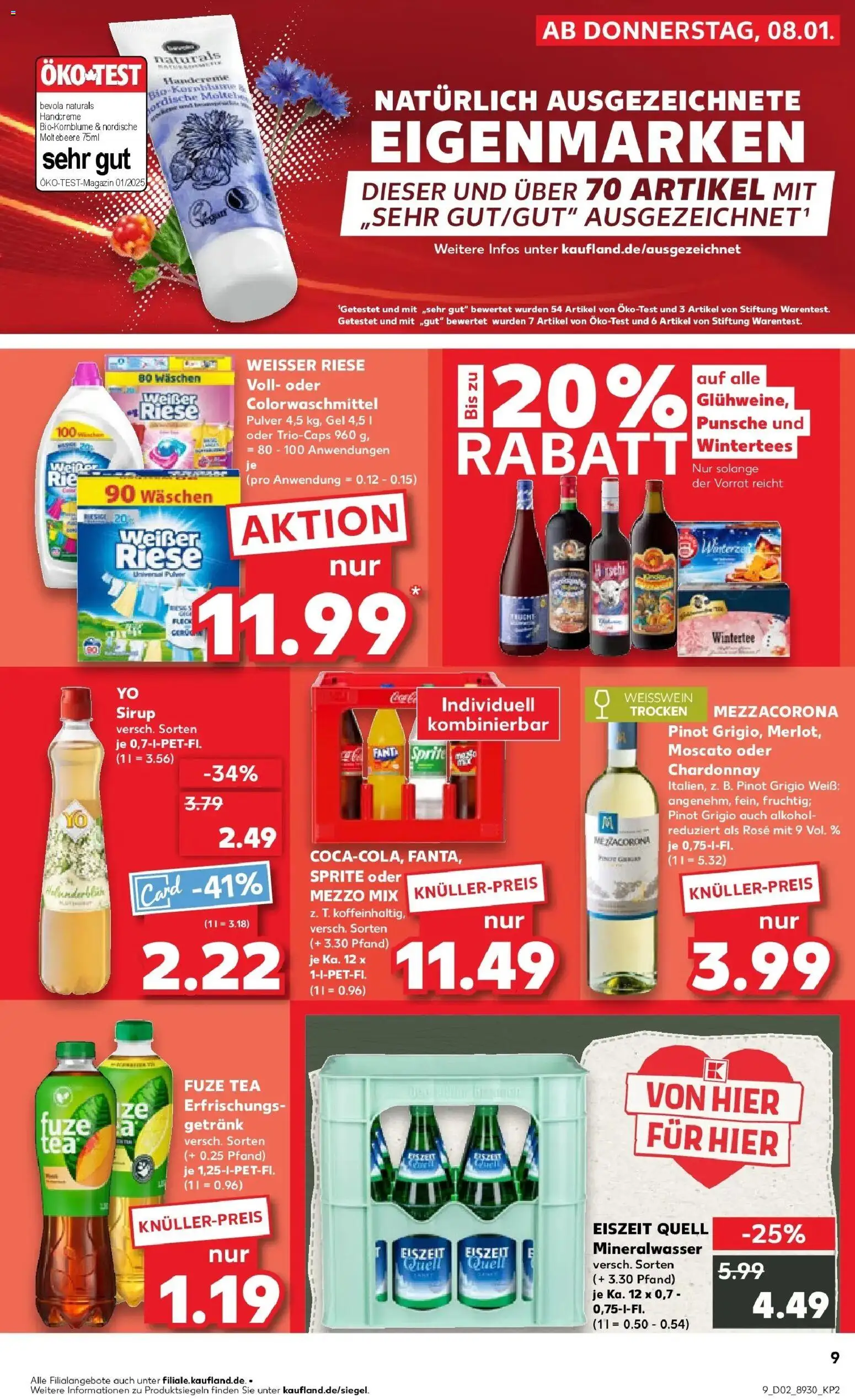 Kaufland prospekt Schwäbisch Gmünd	 – gültig ab 08.01.2026 | Seite: 9 | Produkte: Mezzo mix, Sprite, Sirup, Mineralwasser
