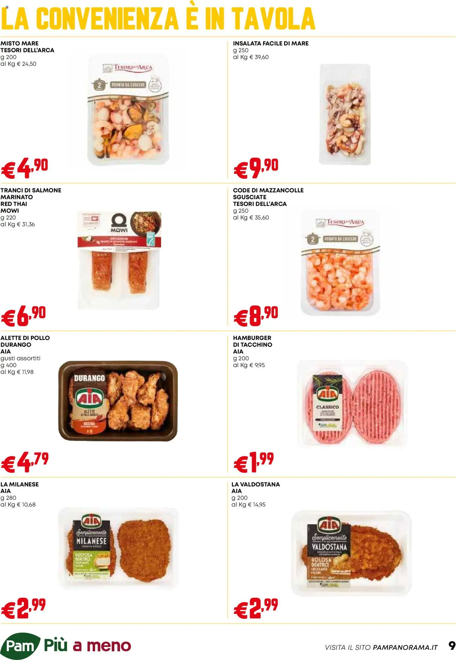 Volantino PAM del 23.04.2026 | Pagina: 9 | Prodotti: Pollo, Insalata, Mazzancolle, Tacchino