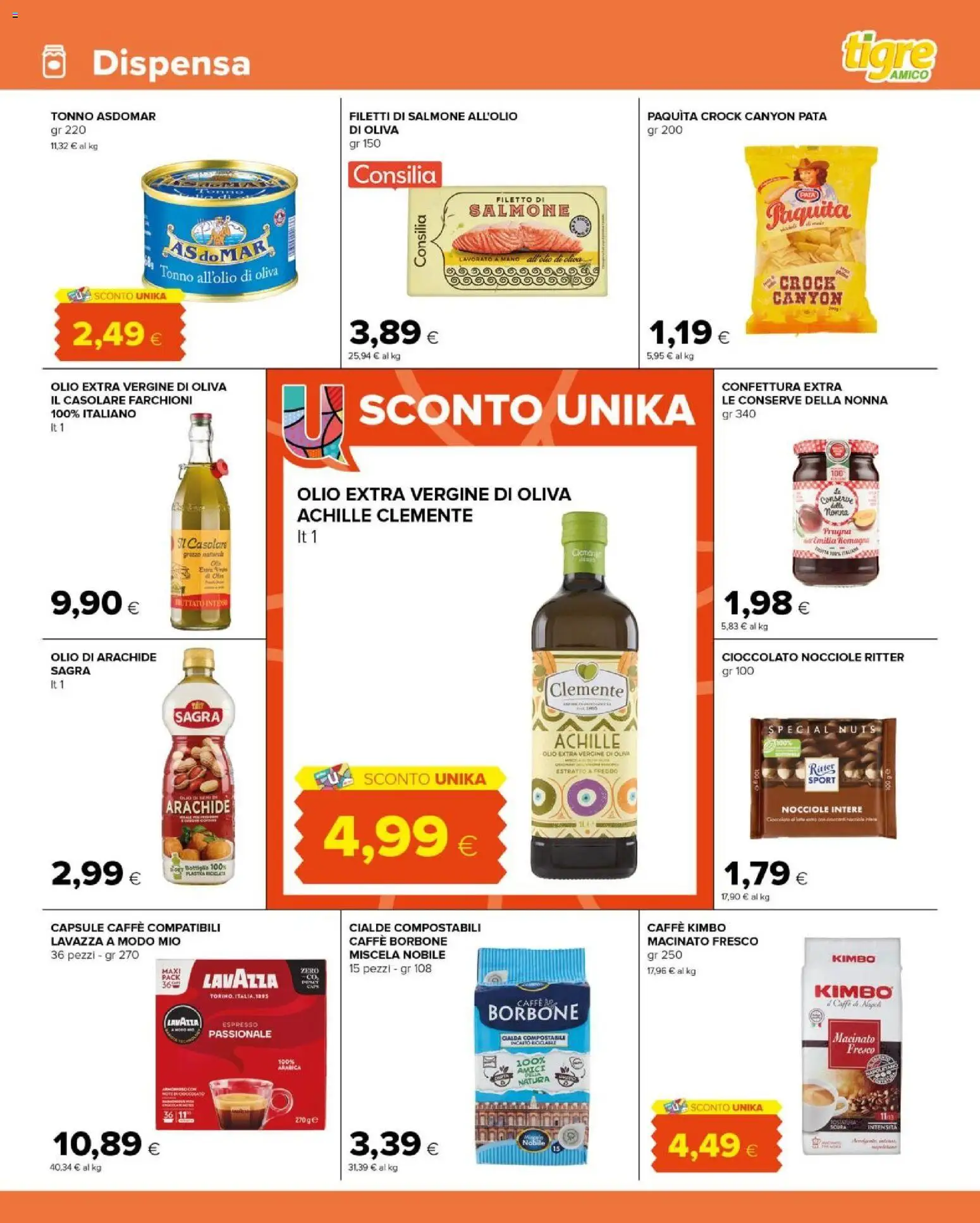 Volantino Tigre del 14.01.2026 | Pagina: 9 | Prodotti: Caffè, Nocciole, Bottiglia, Macinato