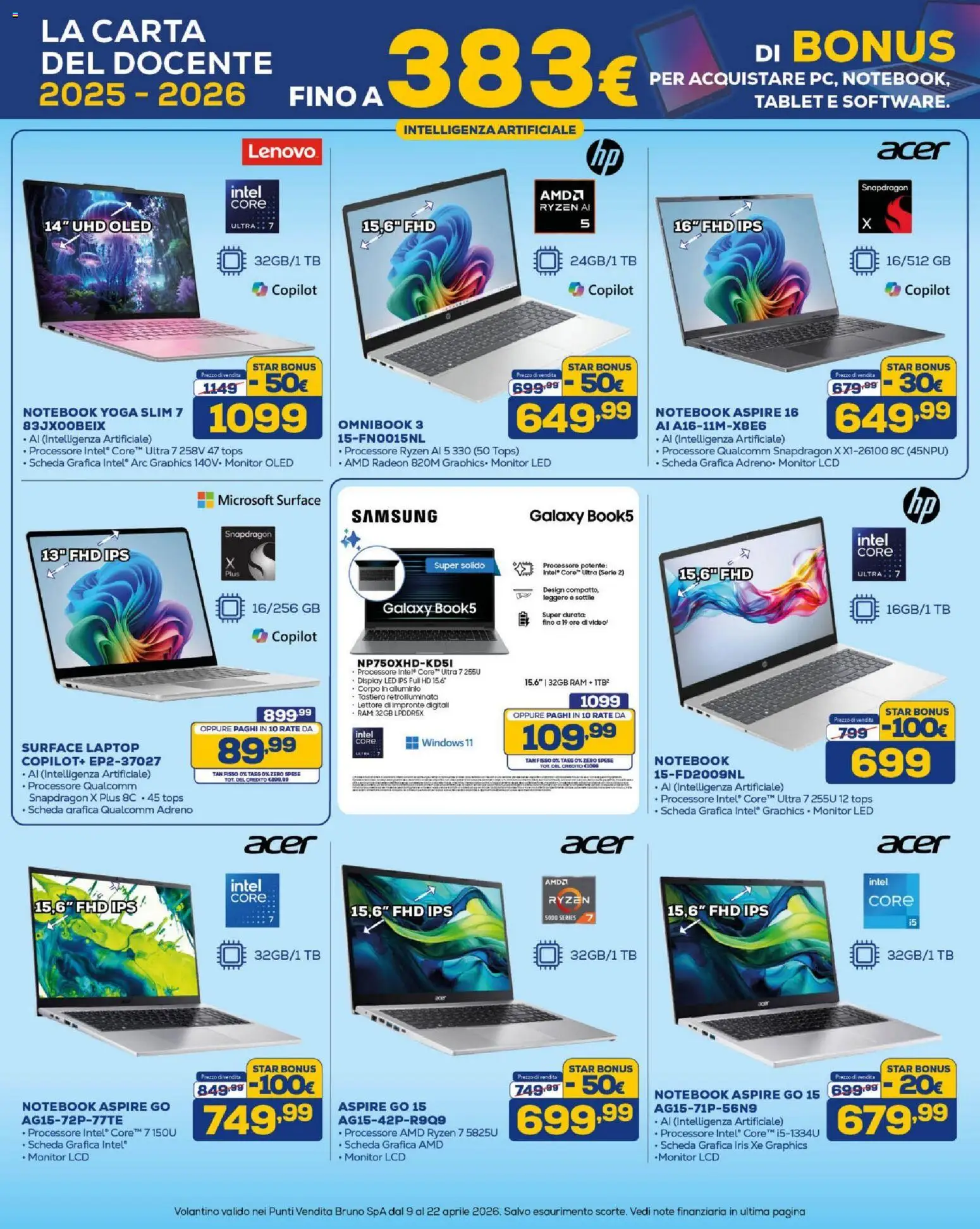 Volantino BRUNO del 09.04.2026 | Pagina: 14 | Prodotti: Monitor, Tastiera, Video, Alluminio