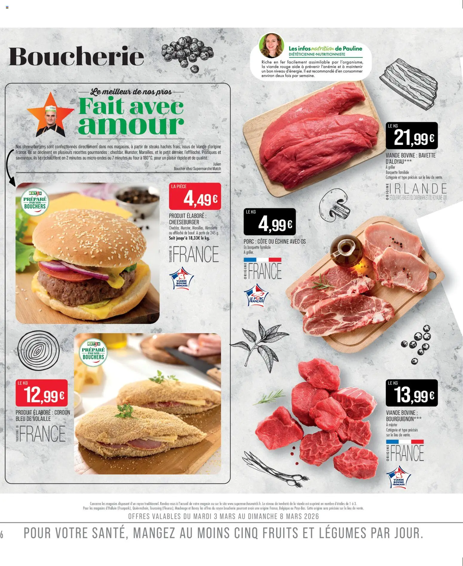 {H1} | Page: 8 | Produits: Volaille, Porc, Bavette, Cordon bleu