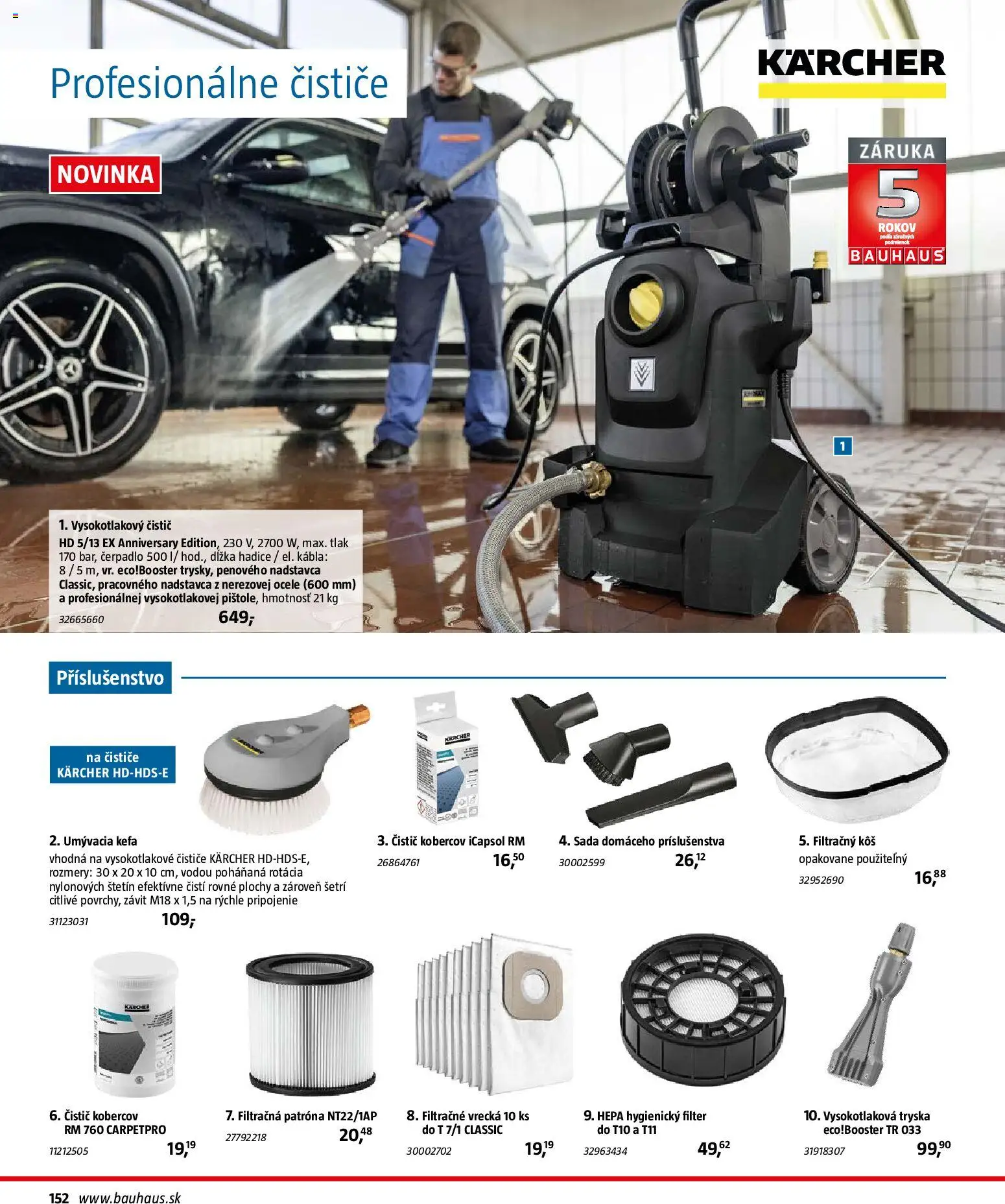 Nové Bauhaus akcie – leták je platný od 26.01.2026 | Strana: 152 | Produkty: Čerpadlo, Kôš, Kärcher