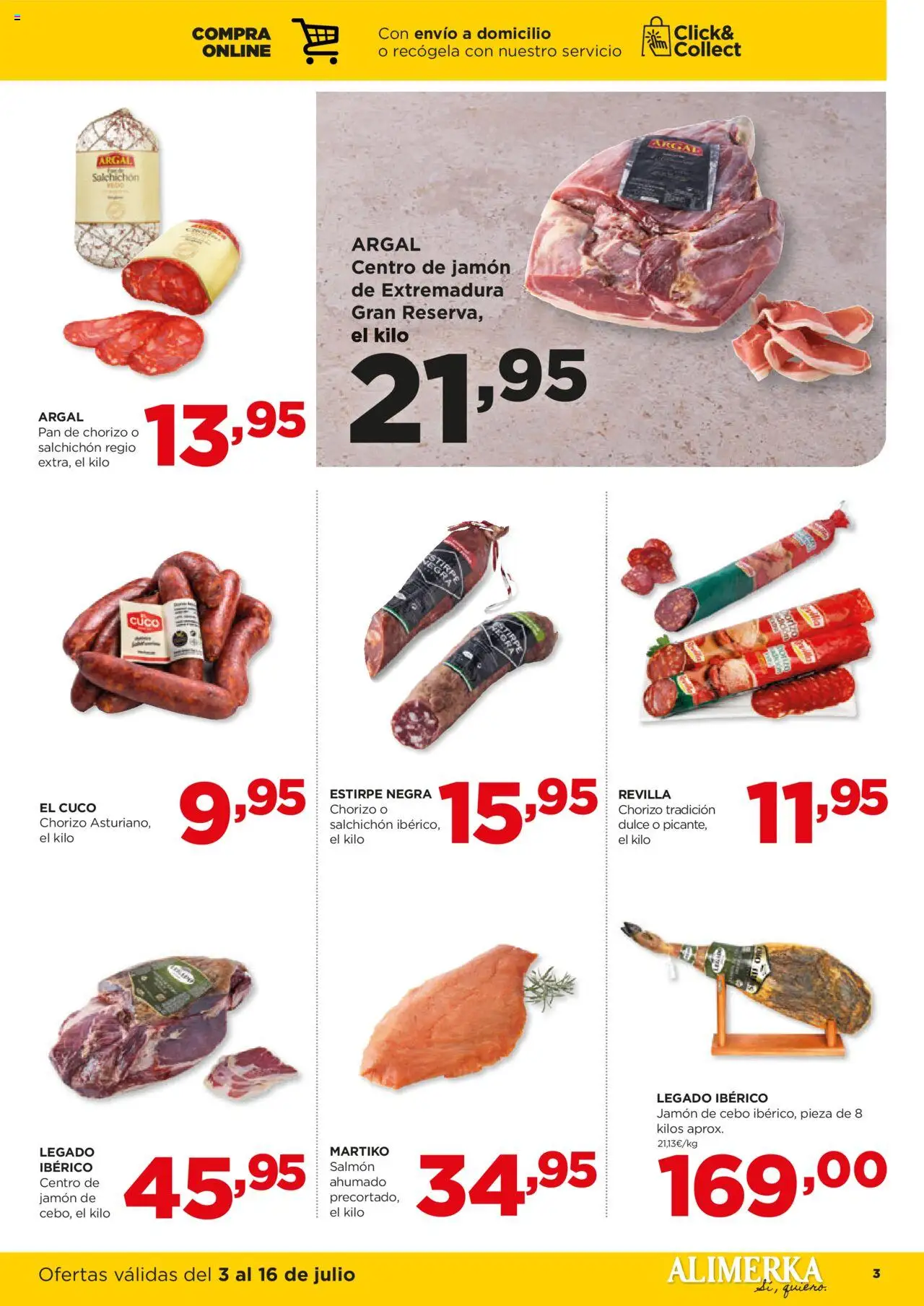 Alimerka folleto Asturias │ válido desde el 03.07.2025 | Página: 3 | Productos: Pan, Jamón, Salmón ahumado