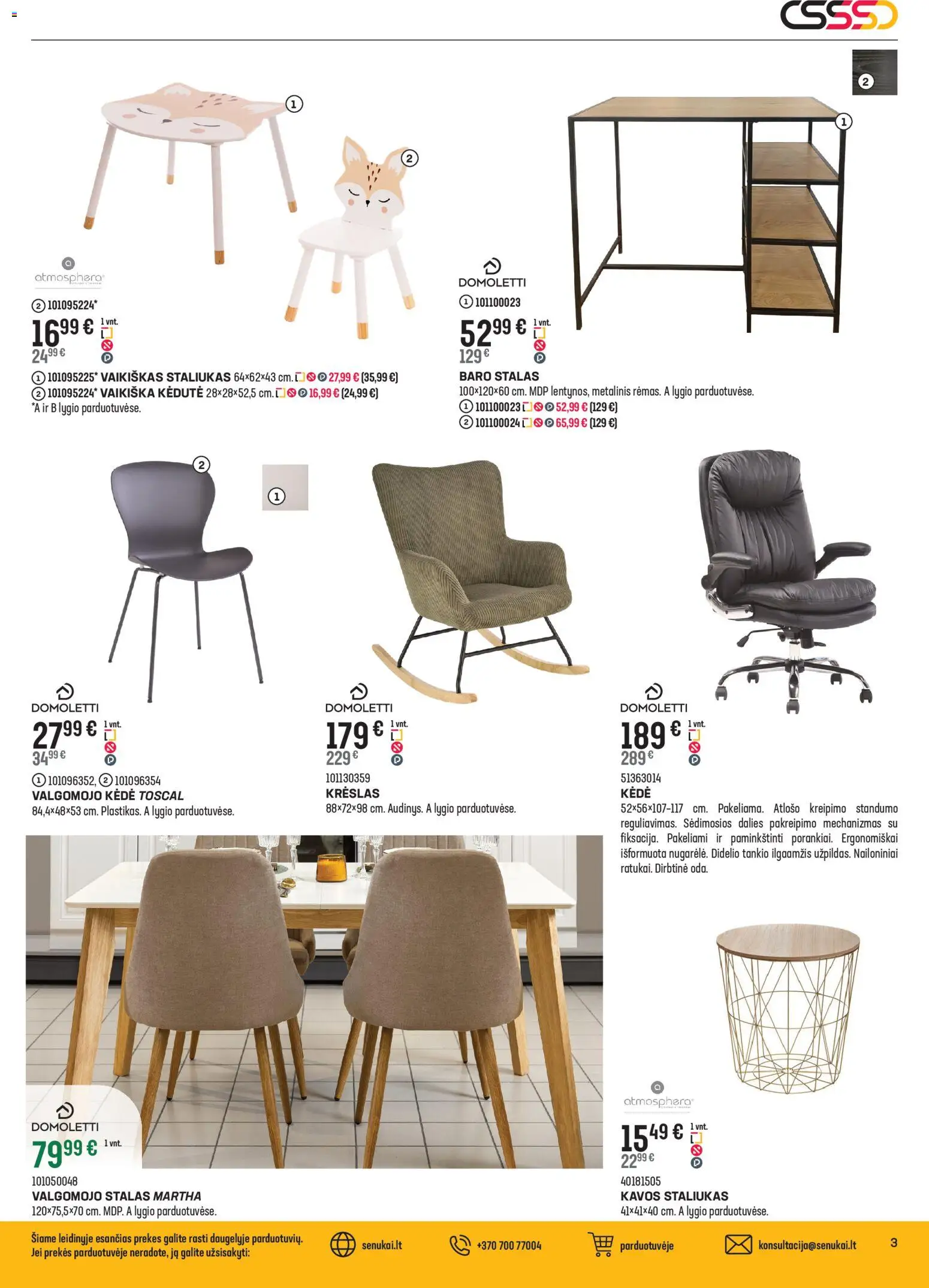 Senukai akcijos nuo 07.01.2026 | Puslapis: 3 | Prekių: Stalas, Kėdė