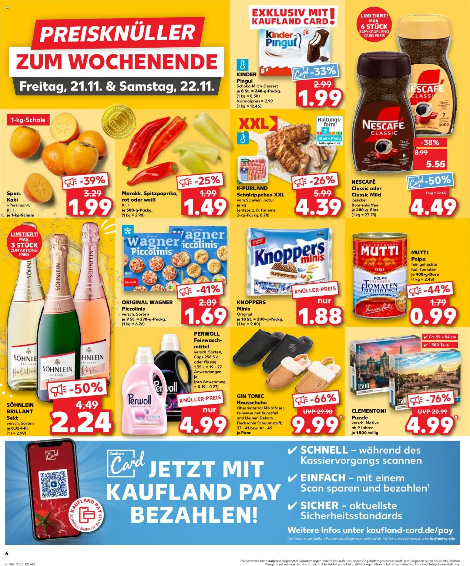 Kaufland prospekt Völklingen	 – gültig ab 20.11.2025 | Seite: 6 | Produkte: Kaki, Knoppers, Pizza, Hausschuhe