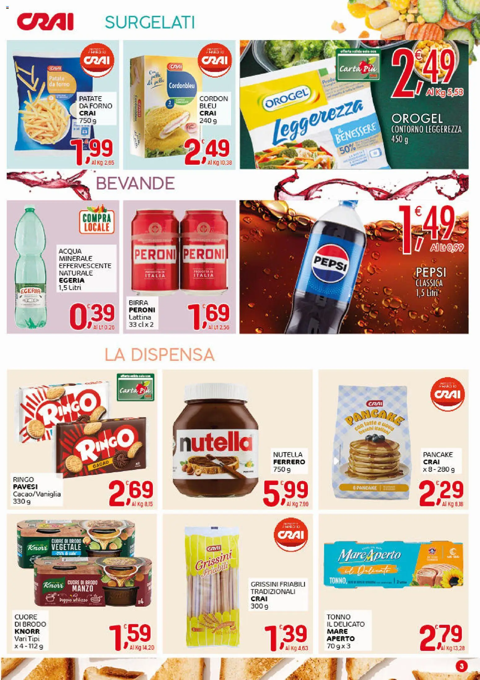 Volantino CRAI del 05.03.2026 | Pagina: 3 | Prodotti: Birra, Manzo, Tonno, Forno