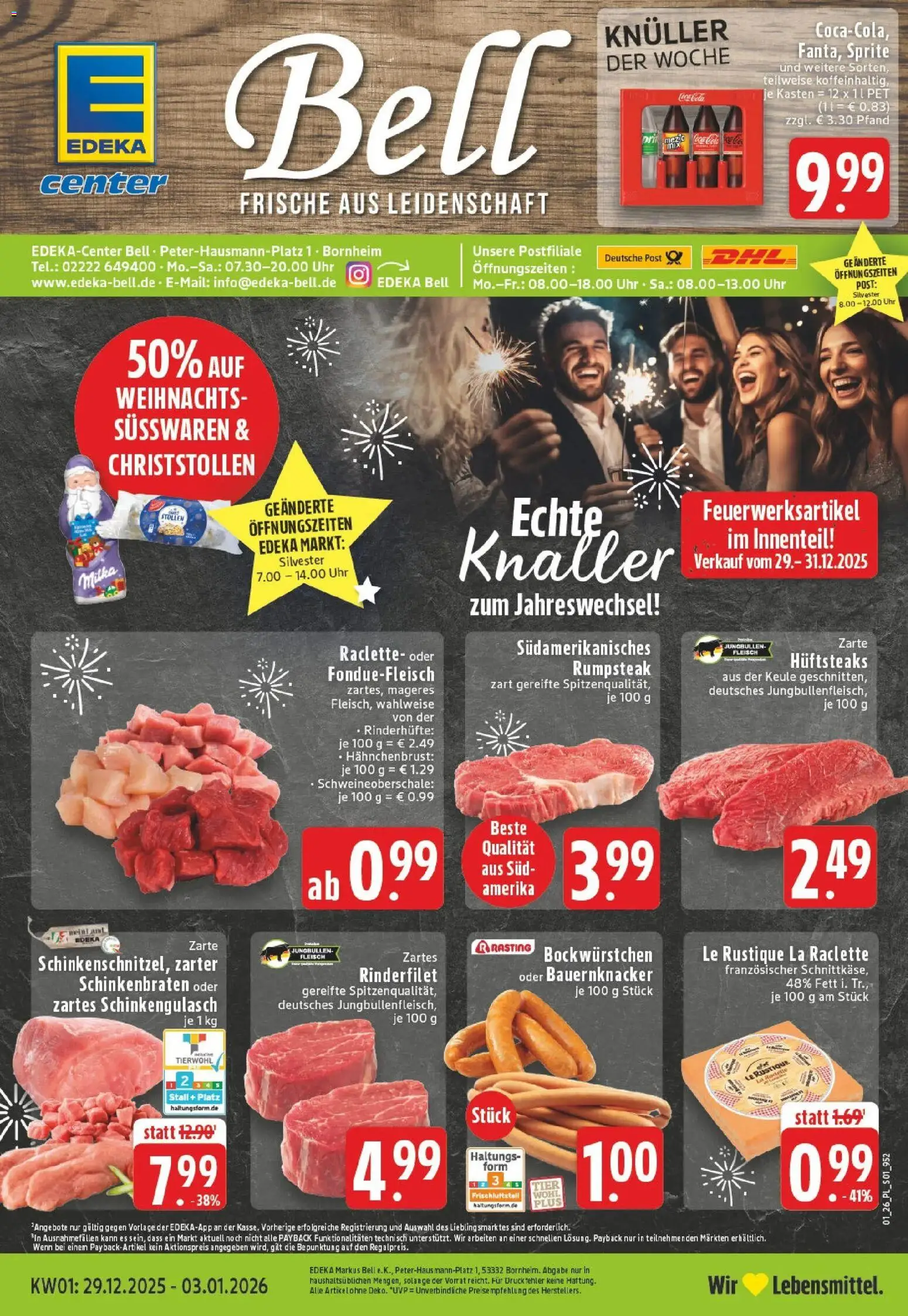 Edeka prospekt Bornheim	 – gültig ab 28.12.2025 | Seite: 1 | Produkte: Sprite, Raclette, Fleisch, Uhr