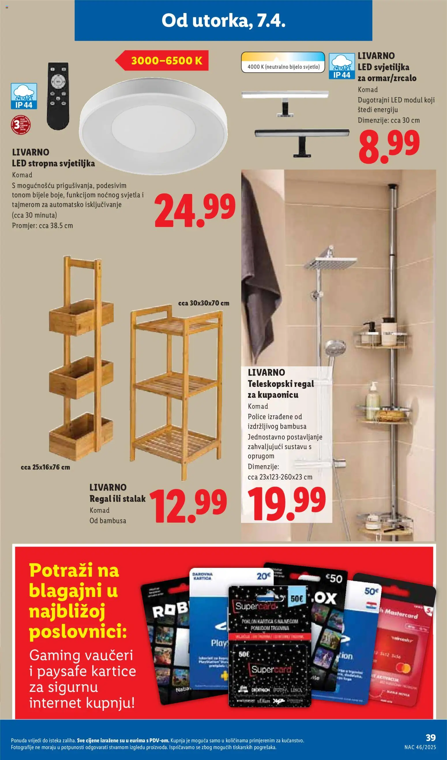 Lidl katalog | vrijedi od 07.04.2026 | Stranica: 39 | Proizvodi: Svjetiljka, Regal