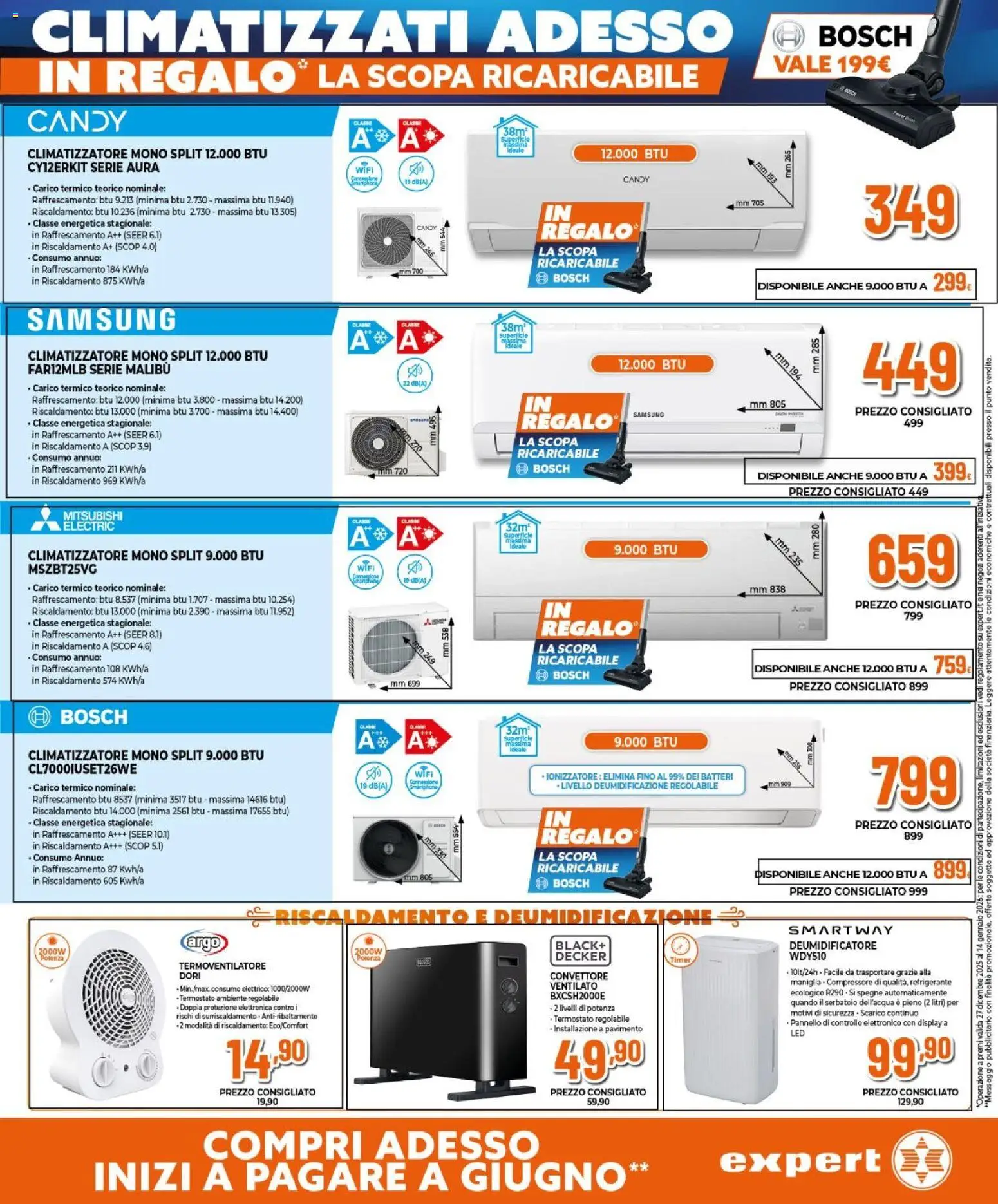 Volantino Expert del 27.12.2025 | Pagina: 7 | Prodotti: Climatizzatore, Pavimento, Compressore, Samsung