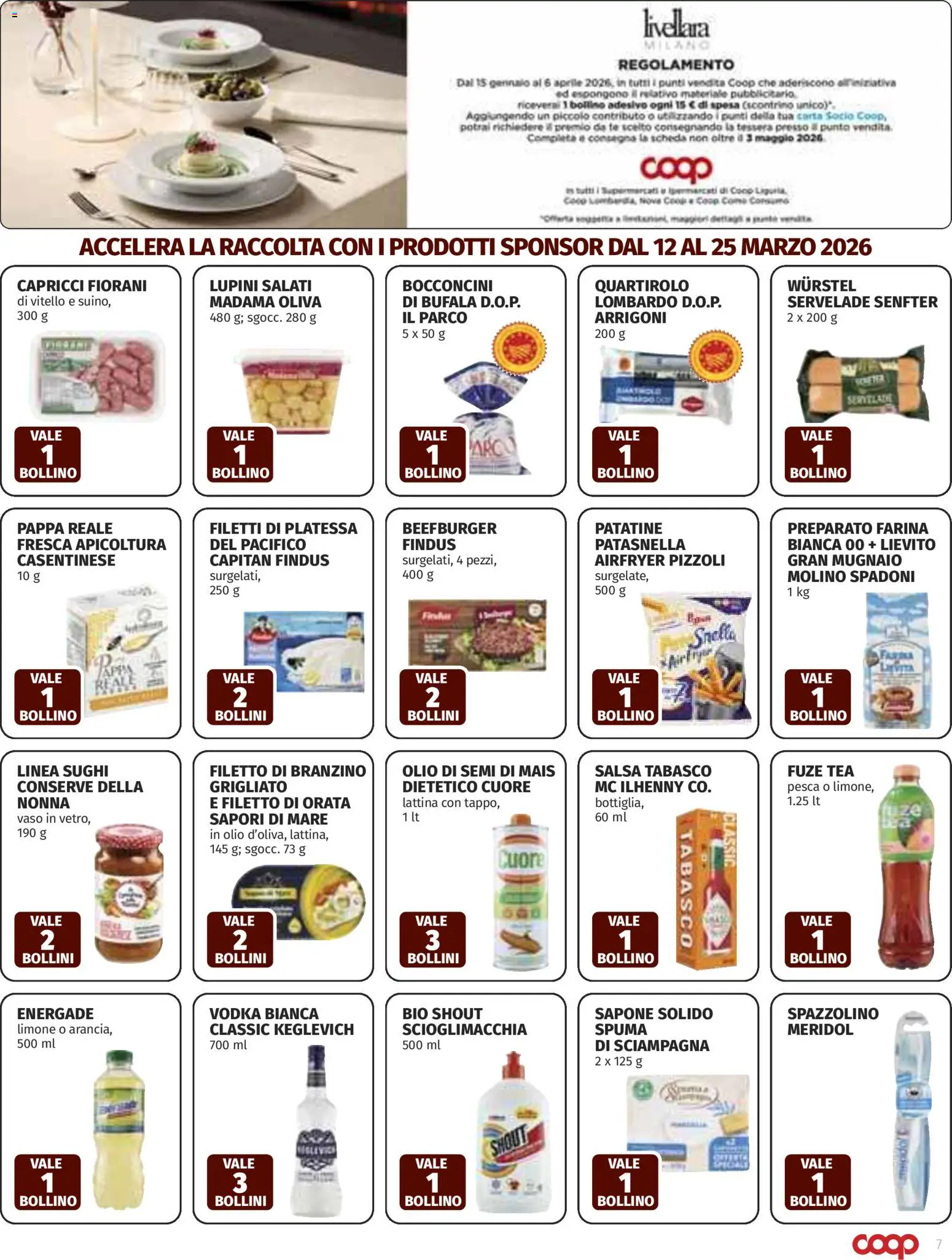 Volantino COOP del 12.03.2026 | Pagina: 7 | Prodotti: Lupini, Patatine, Orata, Mais