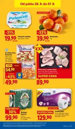 Lidl leták od 25.09.2025 | Strana: 47 | Produkty: Sýr, Toaletní papír, Radegast Rázna 10, Pizza Ristorante