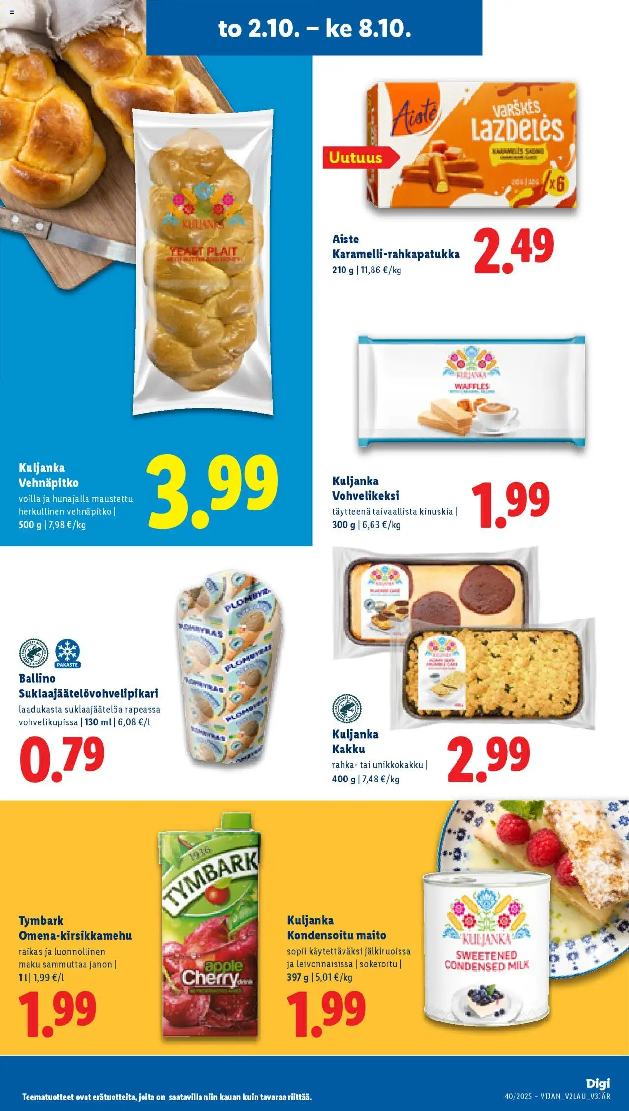 Lidl tarjoukset – voimassa 02.10.2025 alkaen | Sivu: 13 | Tuotteet: Pampers, Maito