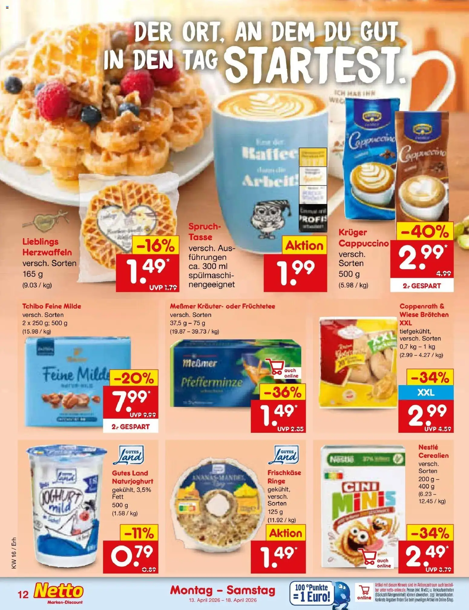 Netto Marken-Discount Prospekt Metten	 – gültig ab 13.04.2026 | Seite: 14 | Produkte: Joghurt, Kaffee, Messmer, Frischkase