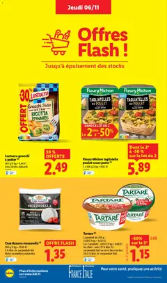 LIDL - Prévisualisation de Fleury Michon tagliatelle poulet sauce pesto, 2 x 300 g (1 kg = 9,82 €) valide à partir de 06.11.2025 | Page: 16 | Produits: Four, Ail, Ricotta, Noix
