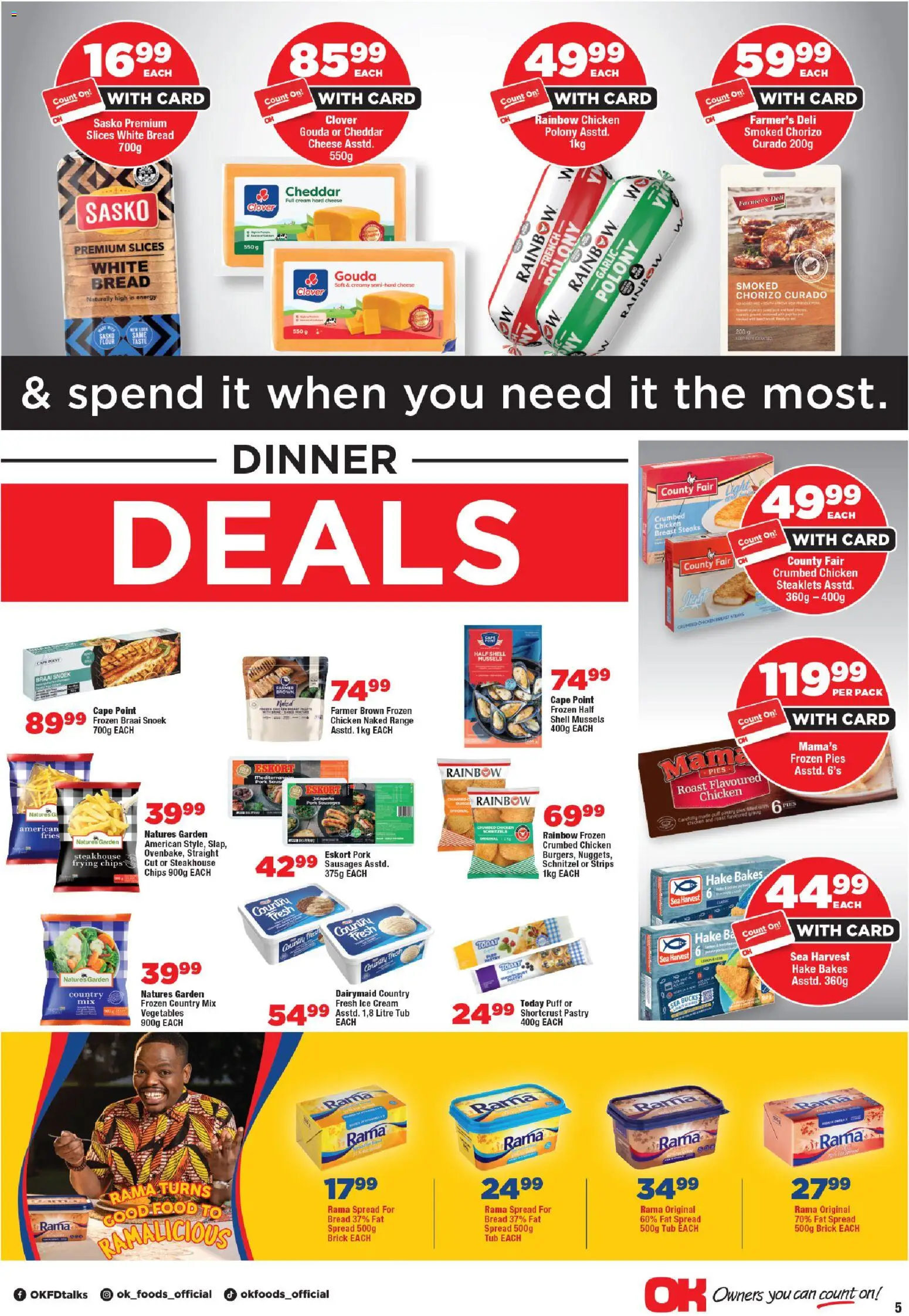 New OK Foods catalogue – valid from 21.01.2026 | Page: 5 | Products: Cream, Ice cream, Vegetables, Fat spread