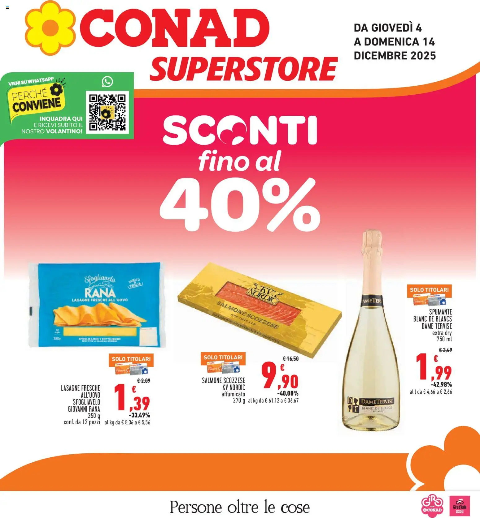 Volantino Conad del 04.12.2025 | Pagina: 1 | Prodotti: Salmone, Pasta, Spumante