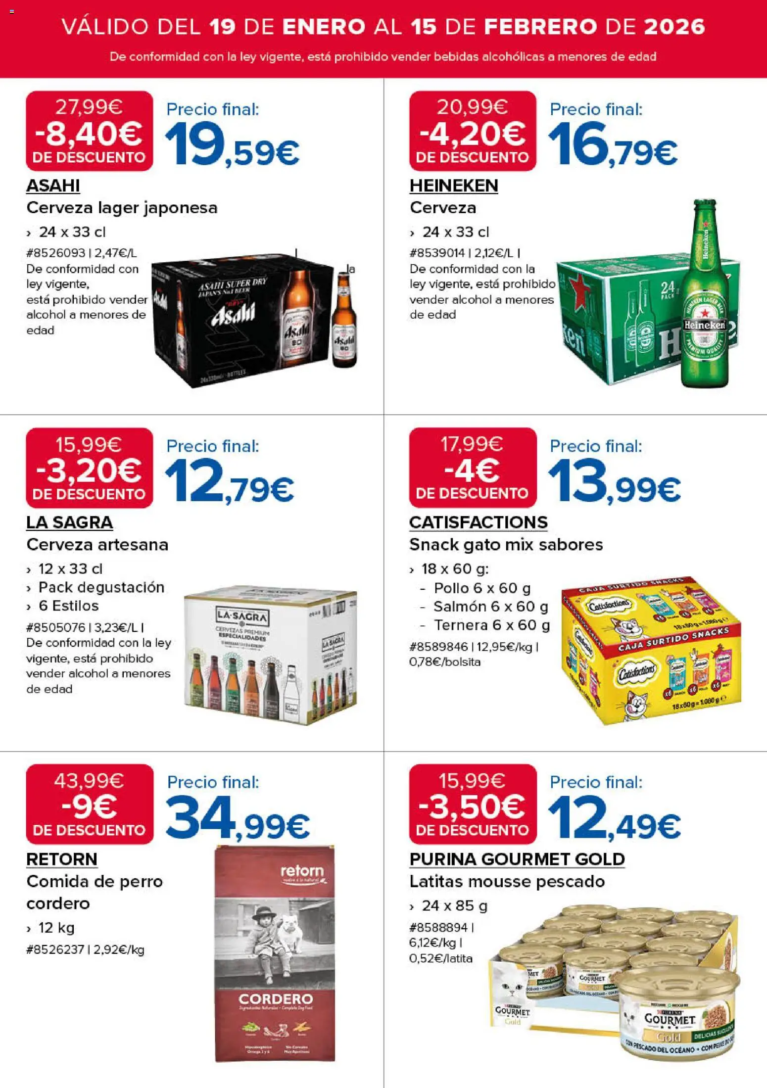 Costco catálogo │ válido desde el 19.01.2026 | Página: 8 | Productos: Cerveza, Pescado, Φίλτρο καφέ, Caja